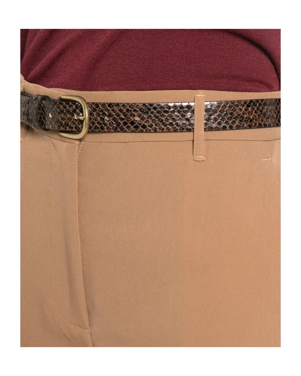 ERMANNO FIRENZE Natural Pressed-Crease Wide-Leg Trousers