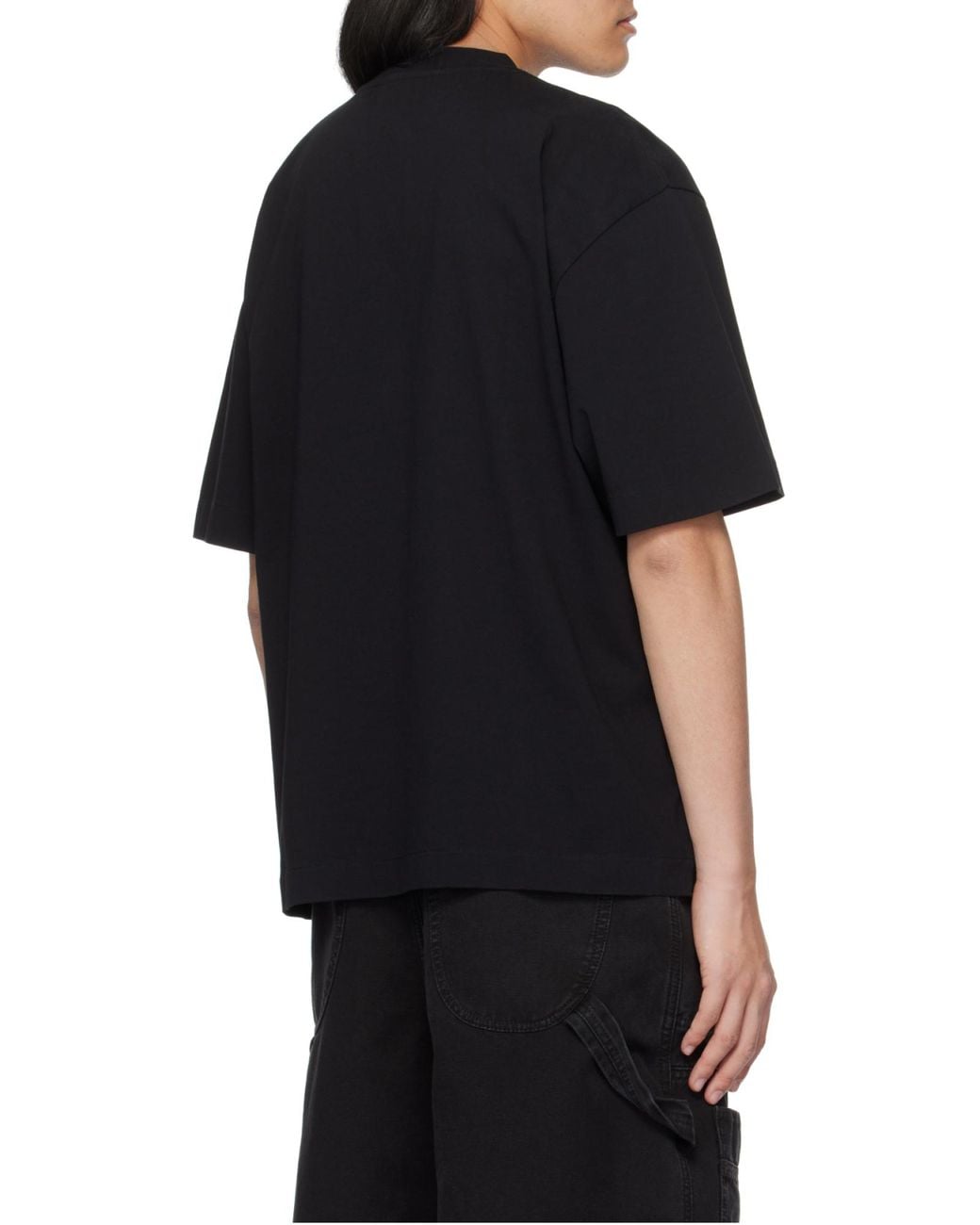 Off-White c/o Virgil Abloh Black Logo Printed Crewneck T-Shirt for men