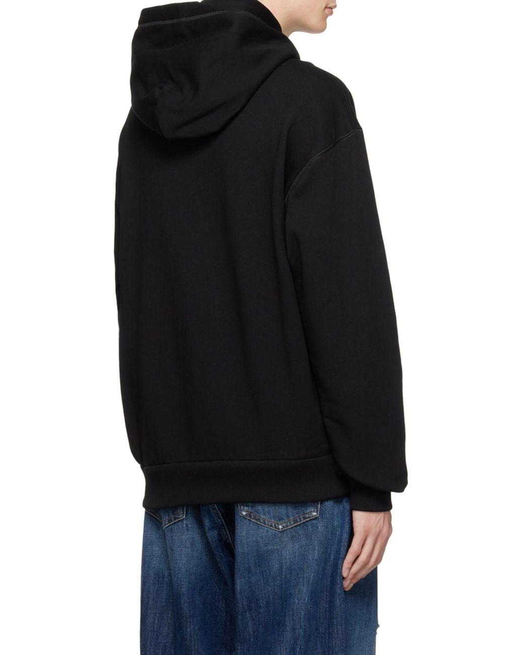 Dolce & Gabbana Black Logo Plaque Drawstring Hoodie for men