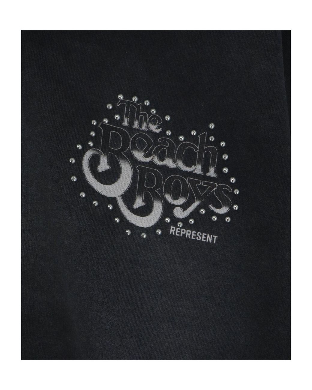 Represent Black Beach Boys Studded Zip Hoodie for men