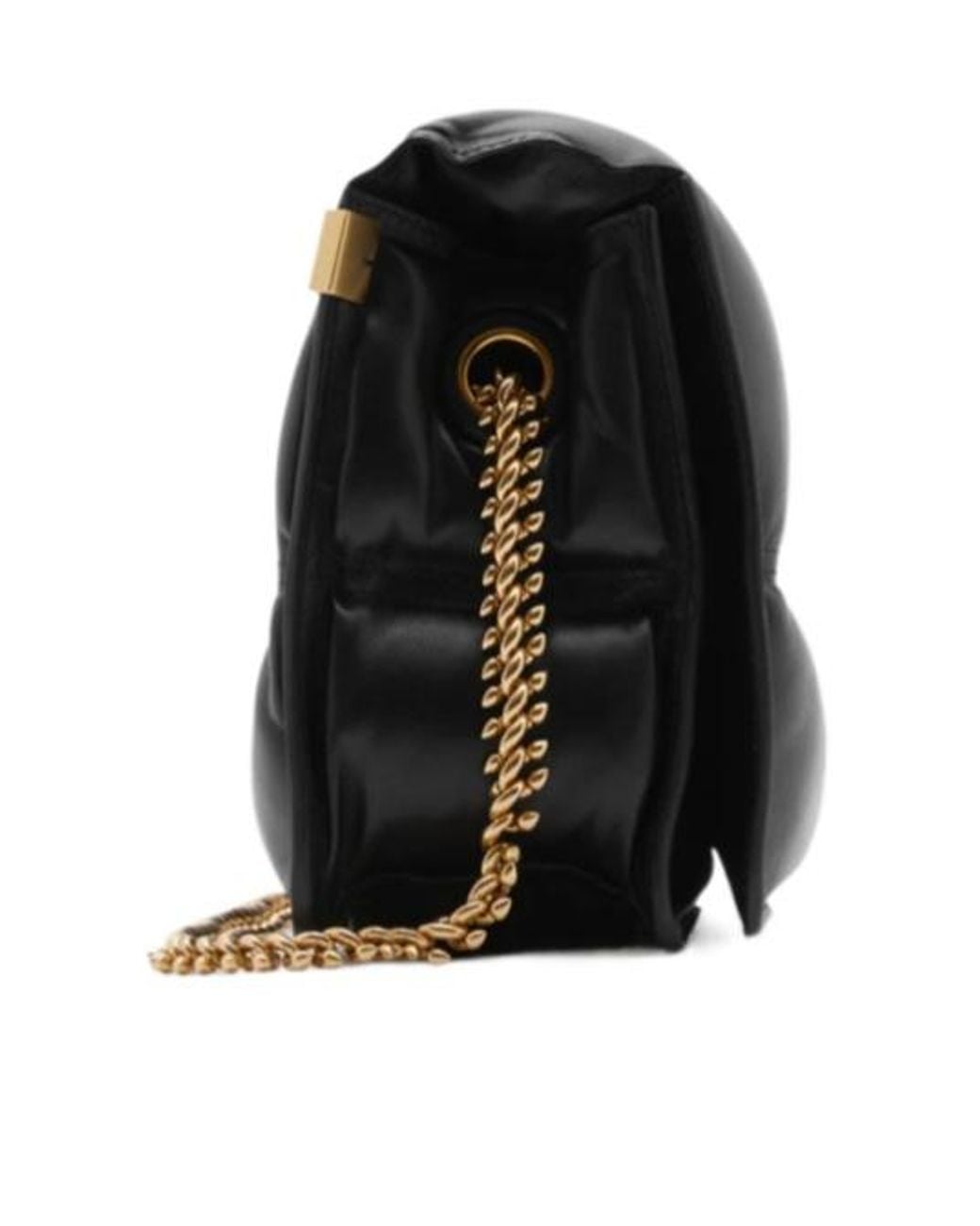 Burberry Black Snip Quilted Chain-Link Crossbody Bag