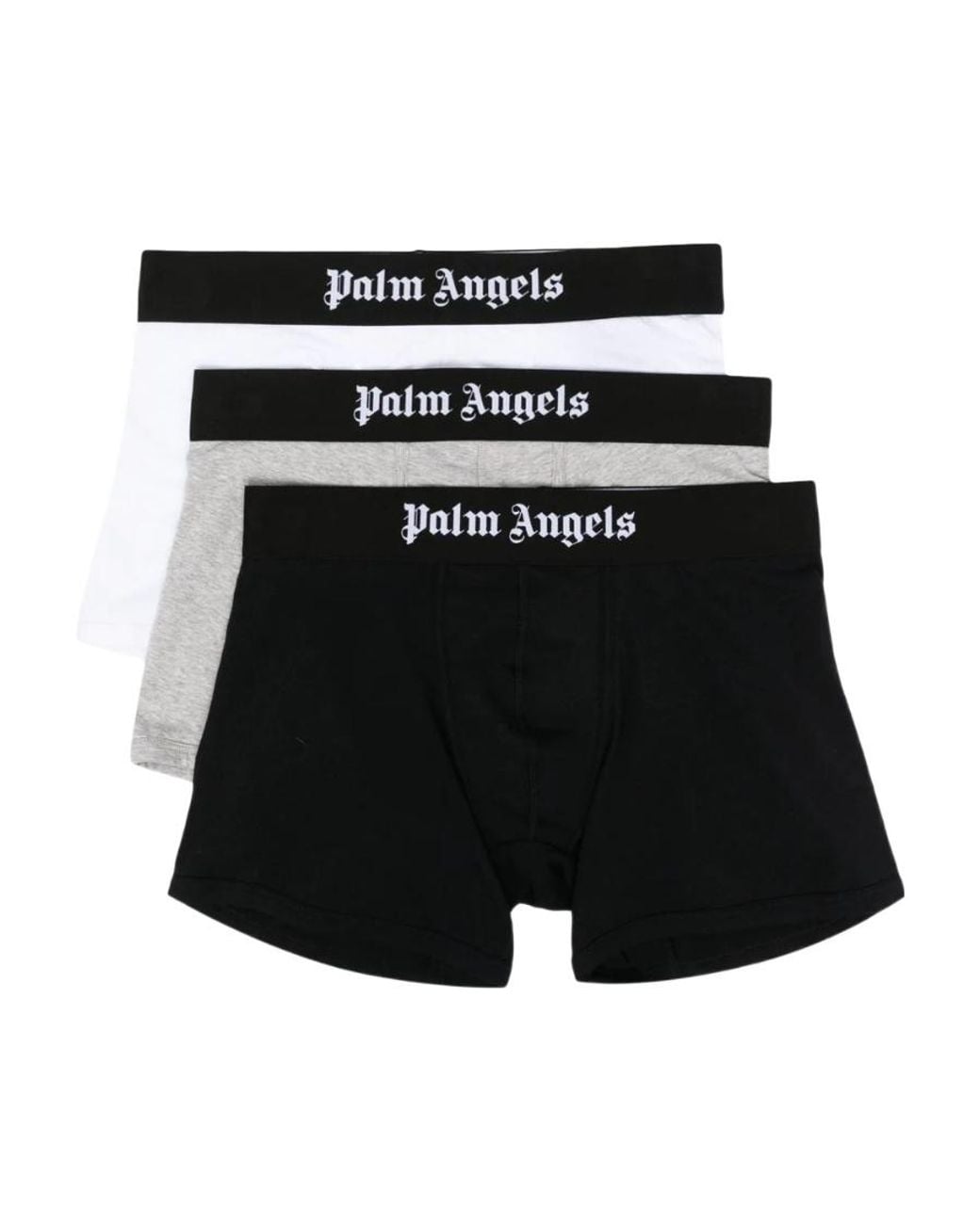 Palm Angels Black Logo-Waistband Boxers (Pack Of 3) for men