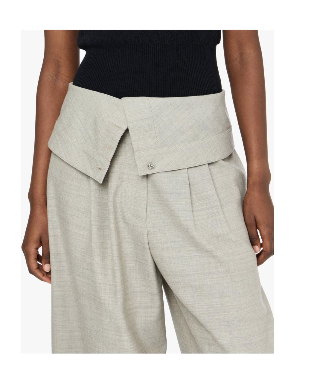 J.W. Anderson Gray Wrap-Front Pleated Trousers