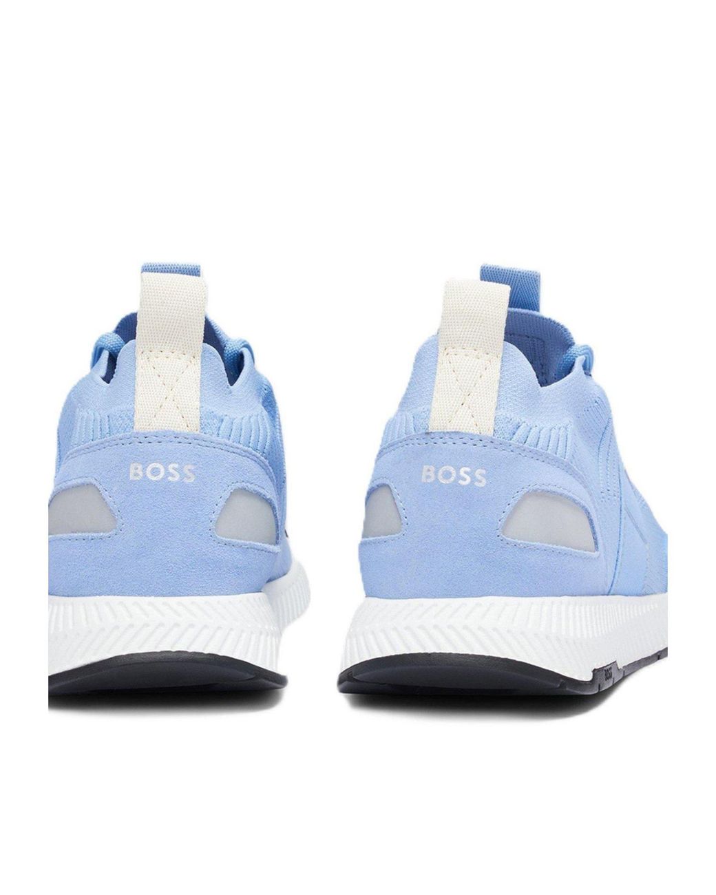Boss Blue Lowtop Laceup Sneakers for men
