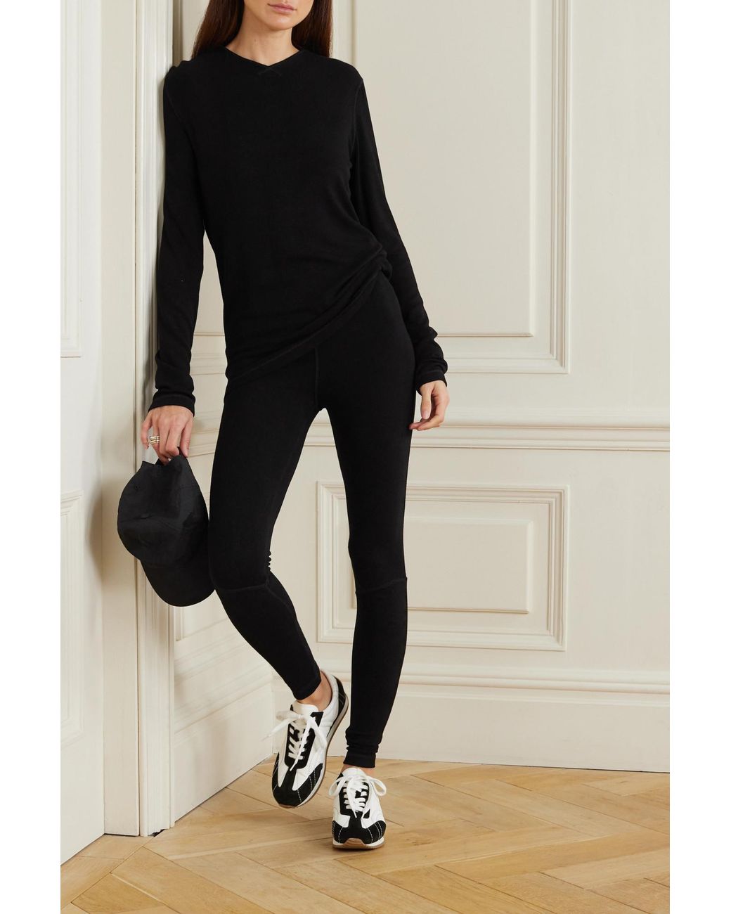 Totême Black Elastic Waist Leggings