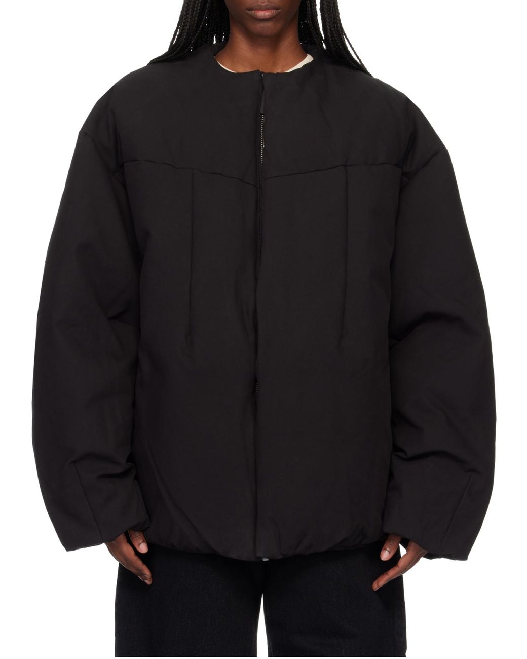 Entire studios Black Oversized Down Jacket for men