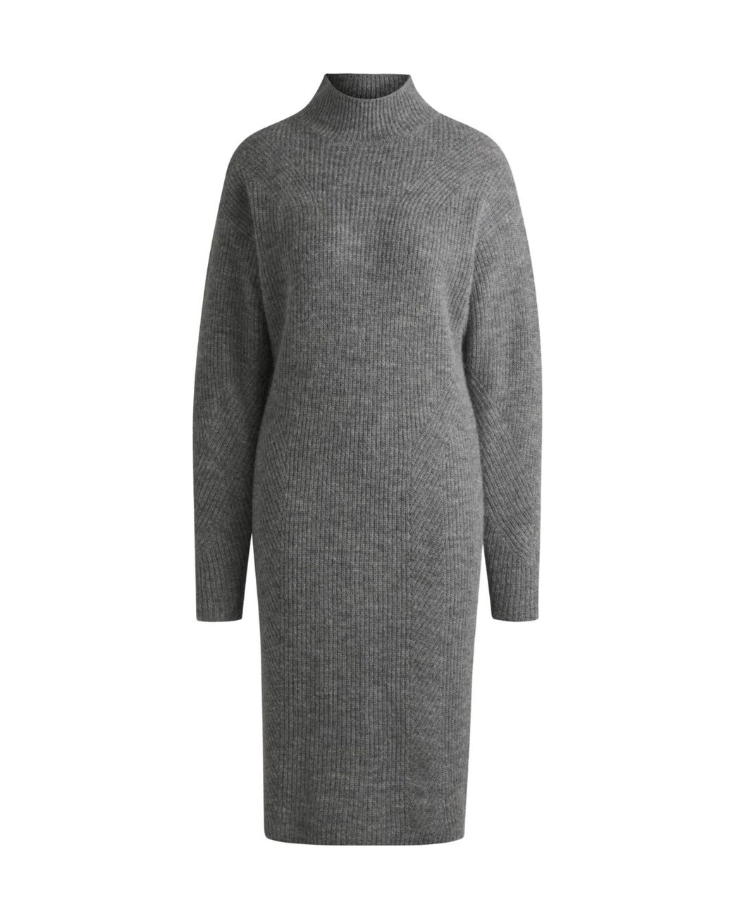Boss Gray Knit Midi Dress
