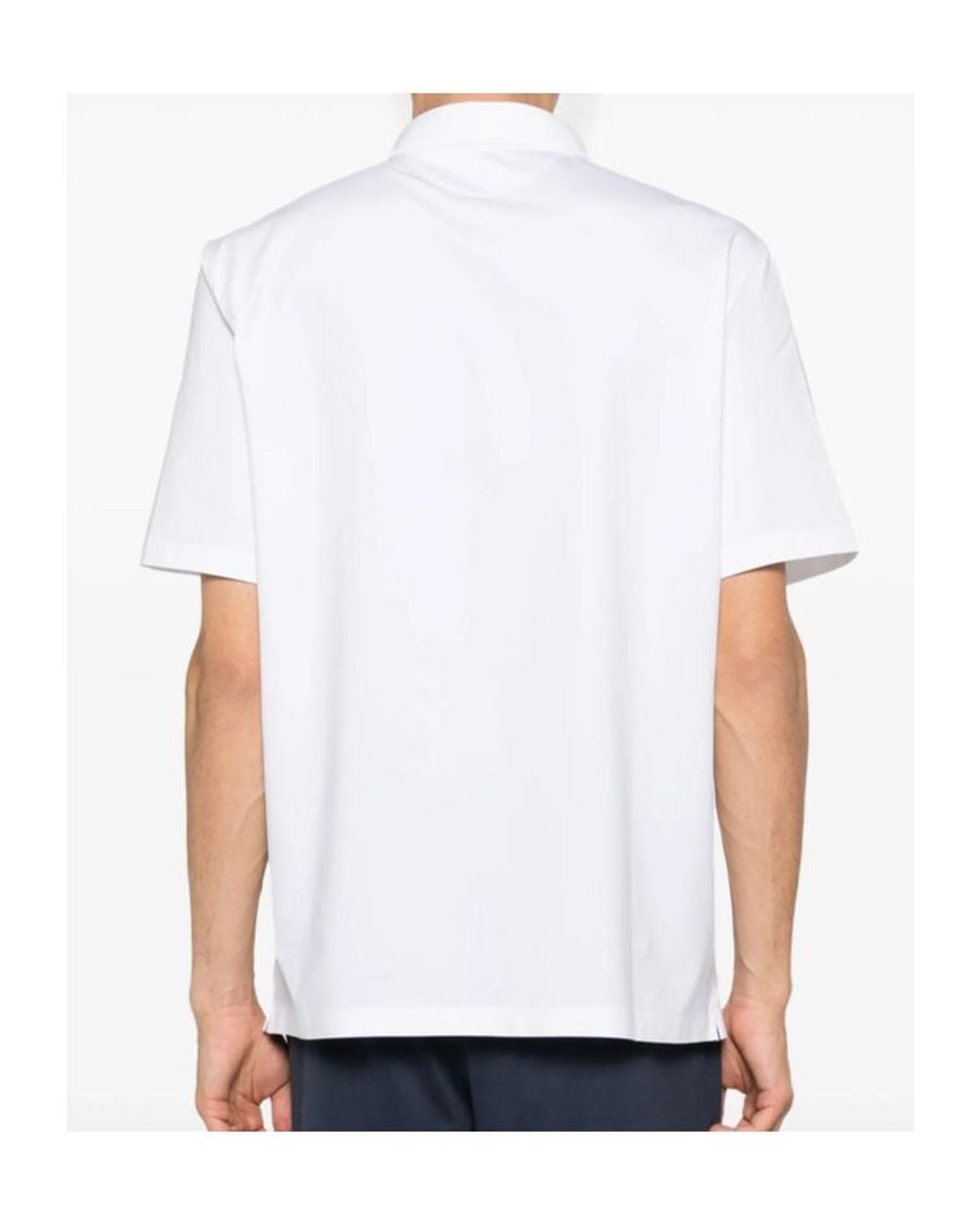 Brunello Cucinelli White Stretch-Jersey Polo Shirt for men