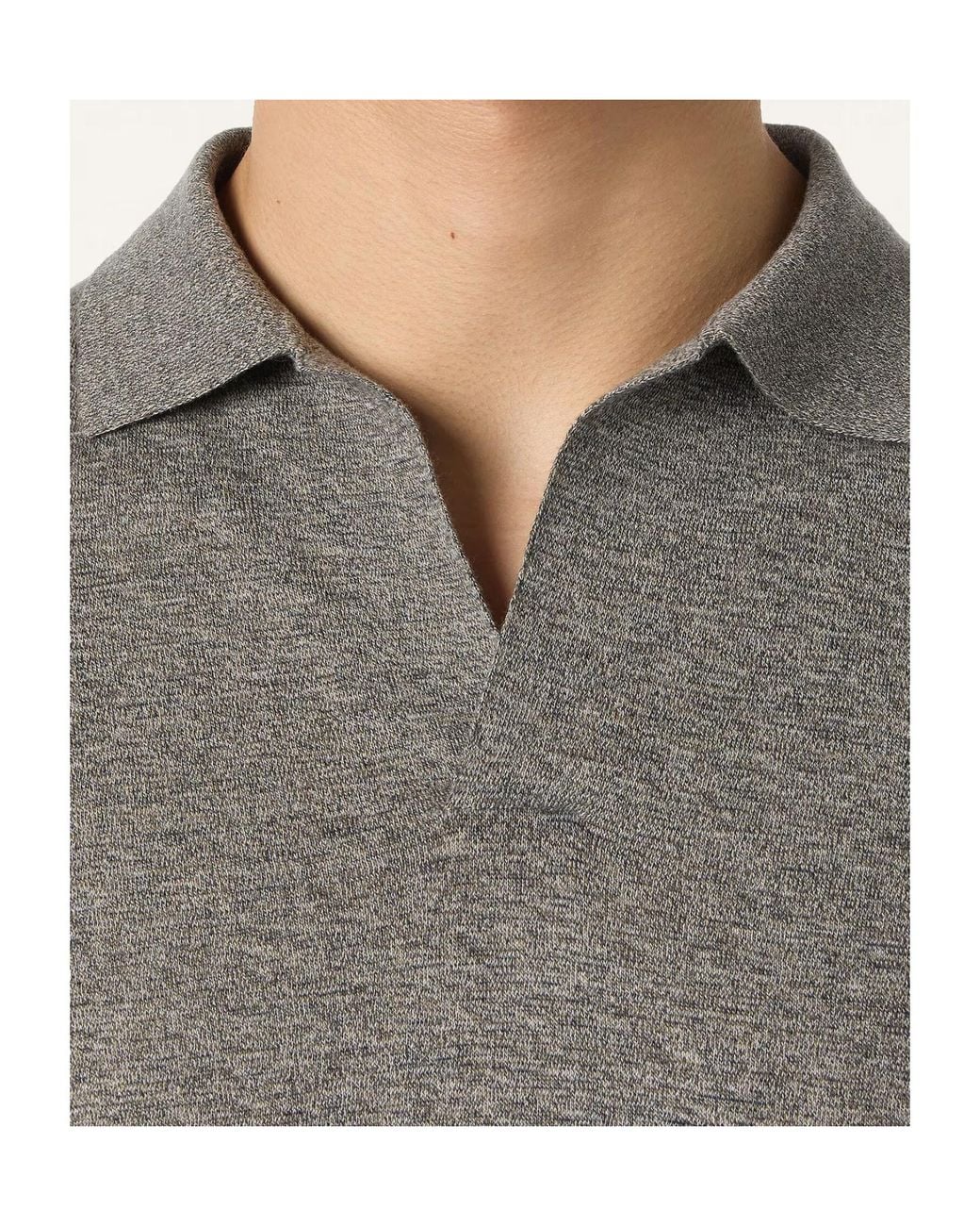 Loro Piana Gray Short-Sleeved Polo Shirt for men