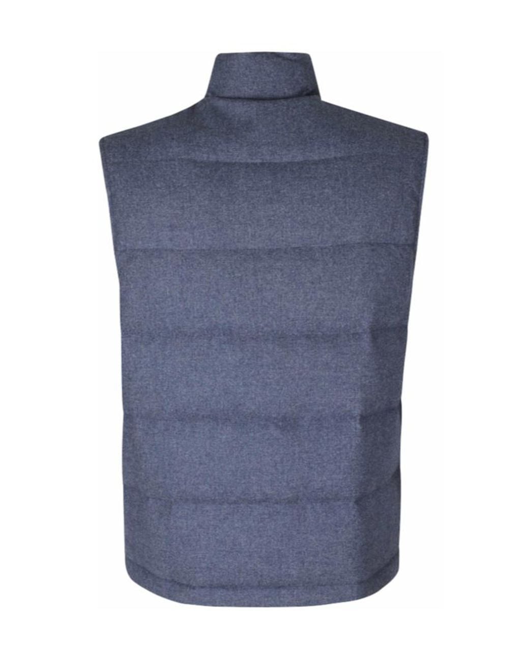 Eleventy Blue Stand-Collar Zip-Up Vest for men