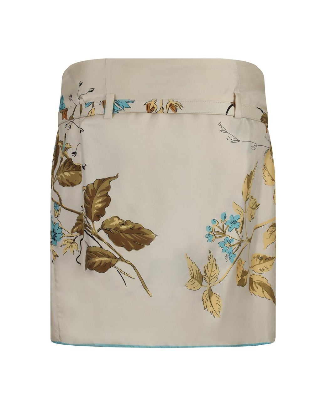 Prada Natural Pattern-Printed Mini Skirt