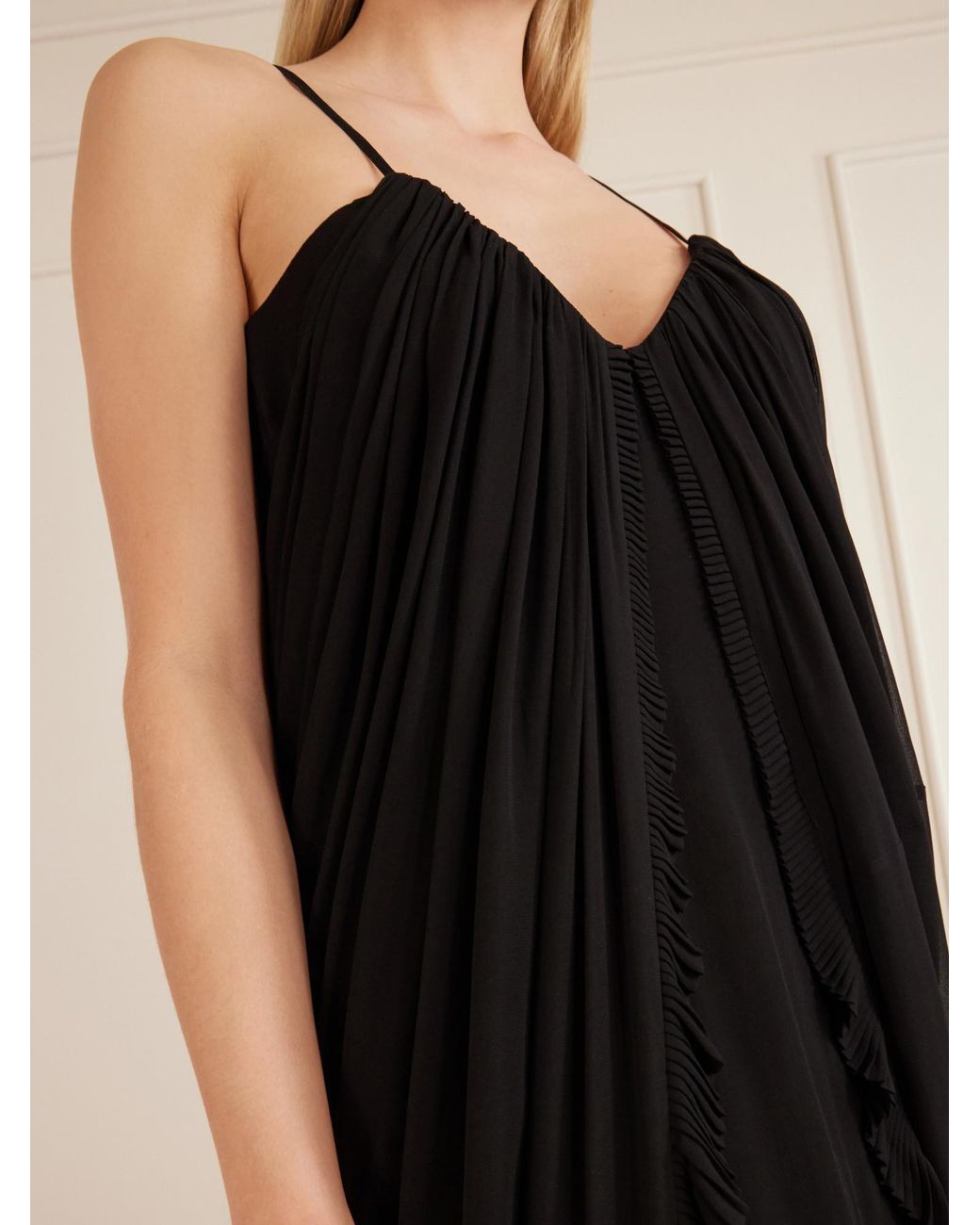 Zimmermann Black Floating Draped Jersey Maxi Dress