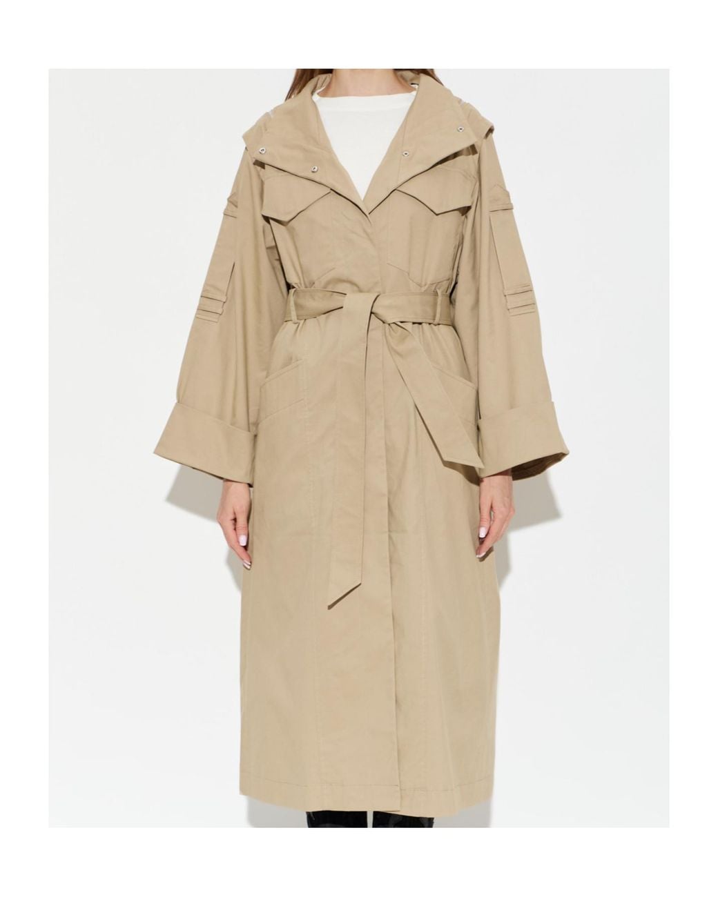 AllSaints Natural Clayton Belted Trench Coat