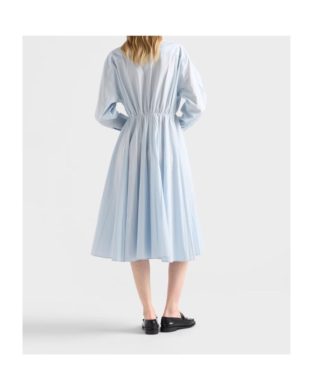 Prada Blue Cotton Midi Dress