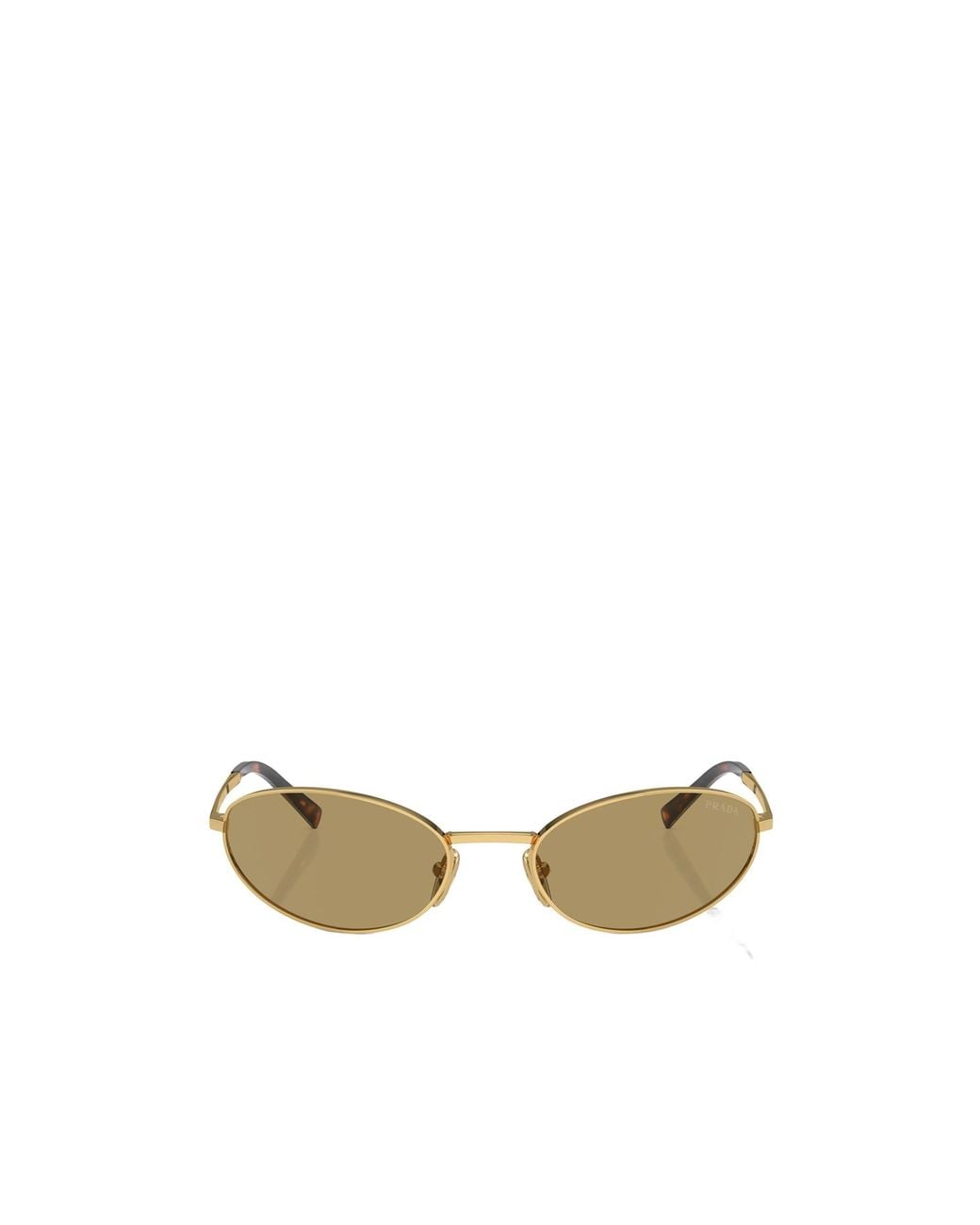 Prada Metallic Eyewear Oval Frame Sunglasses