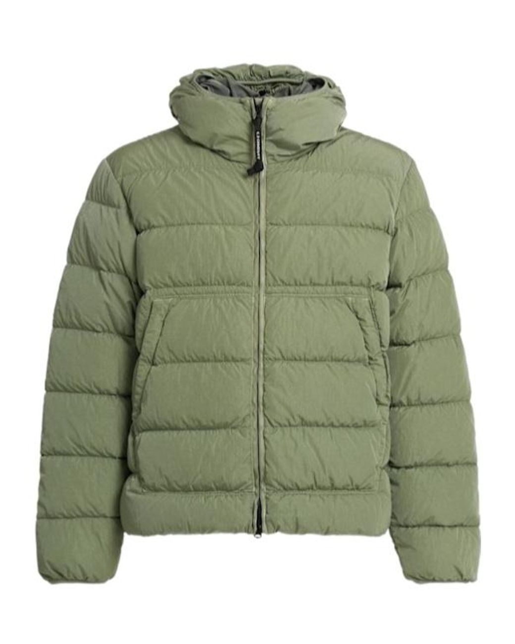 C P Company Green Chrome-R Goggle Nylon Down Jacket for men