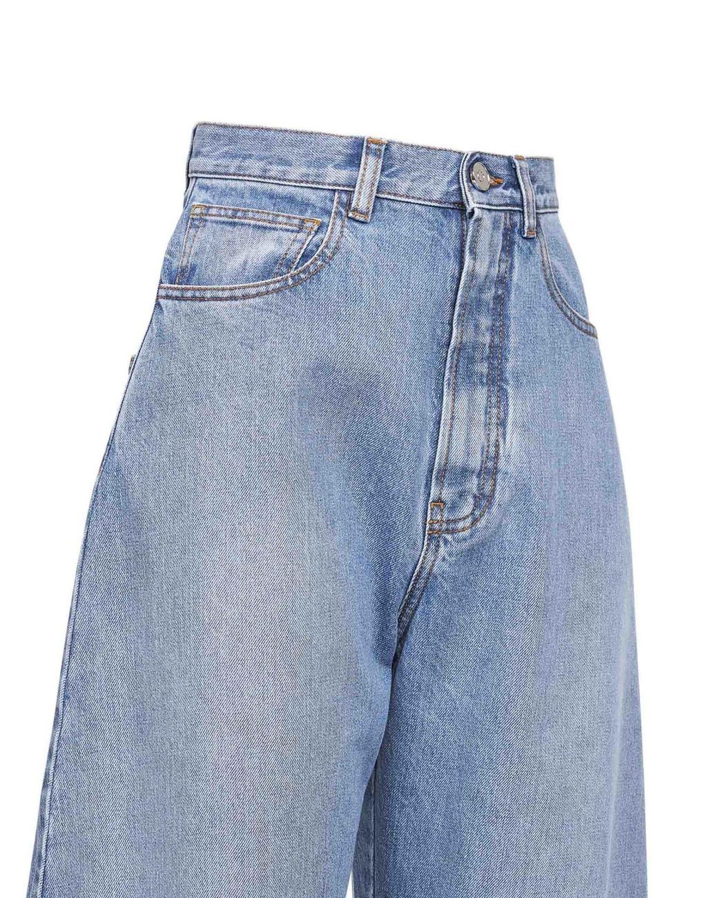 Alaïa Blue Round Wide-Leg Jeans
