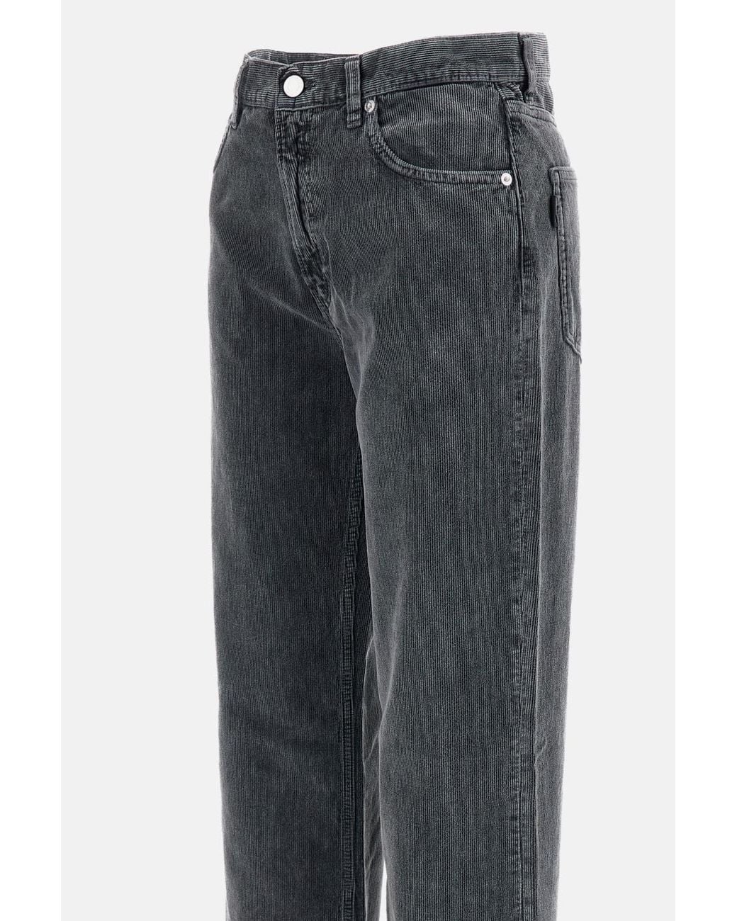 Haikure Gray Korea Velvet Pier Condury Trousers