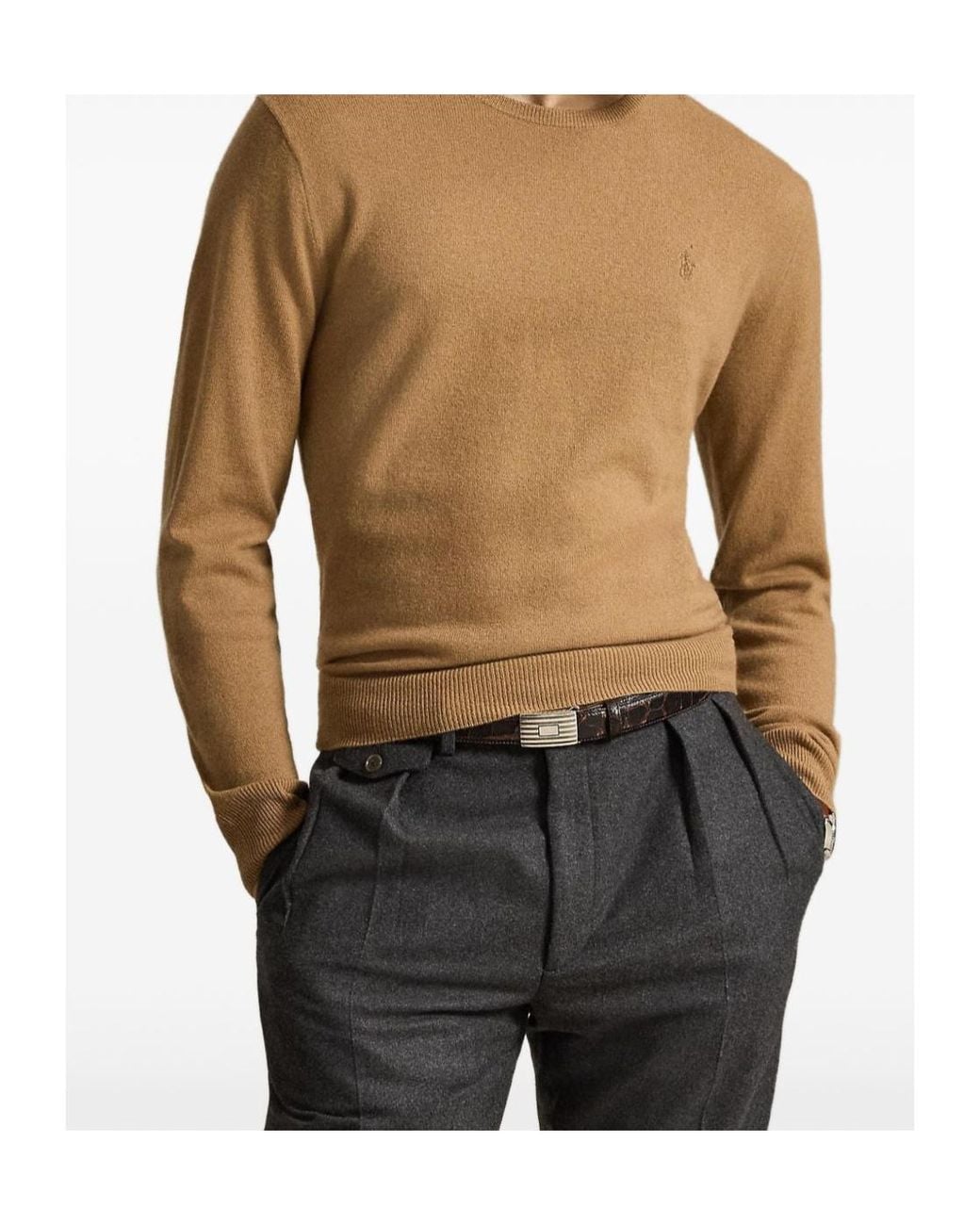 Polo Ralph Lauren Brown Ralph Lauren Crew Neck Knitted Sweater for men