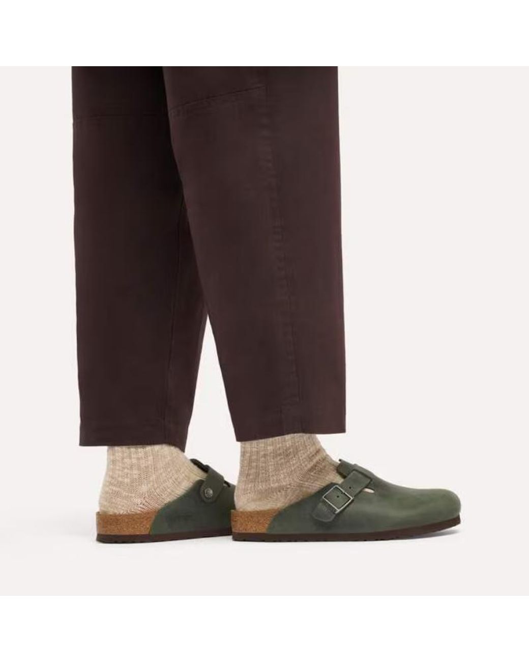 Birkenstock Green Boston Buckled Clogs for men