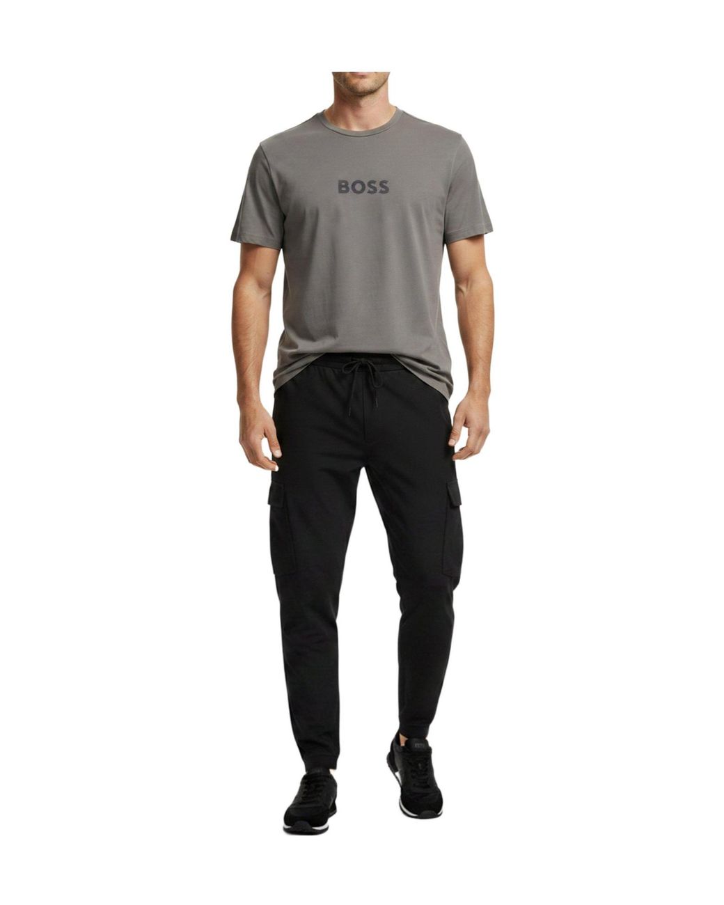 Boss Gray Solid Color T-Shirt for men