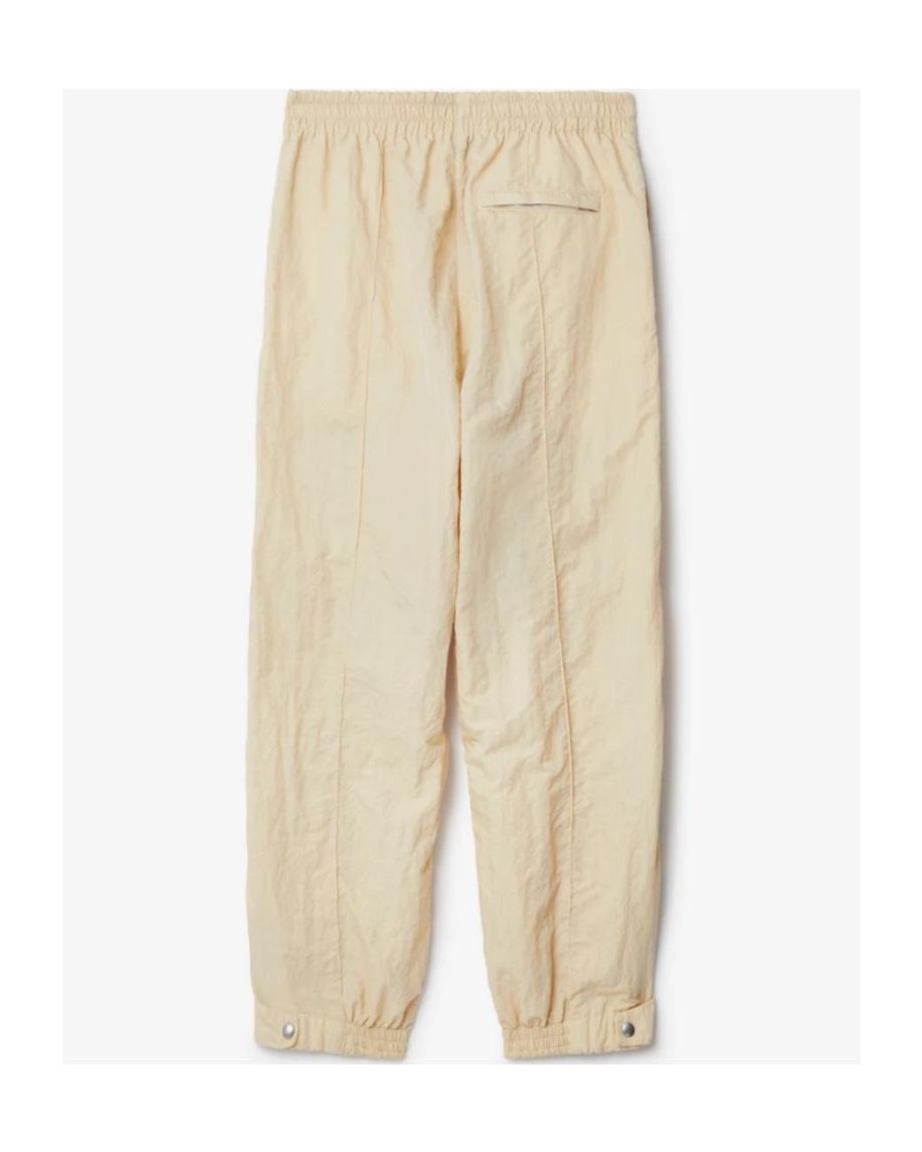Burberry White Crinkled Elasticated Waistband Wide-Leg Track Pants for men
