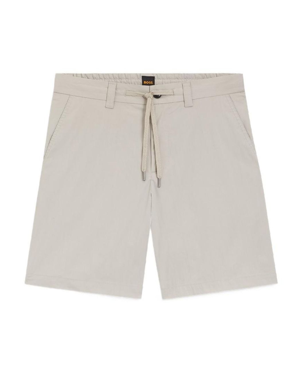 Boss White Boss Drawstring Straight-Fit Shorts for men
