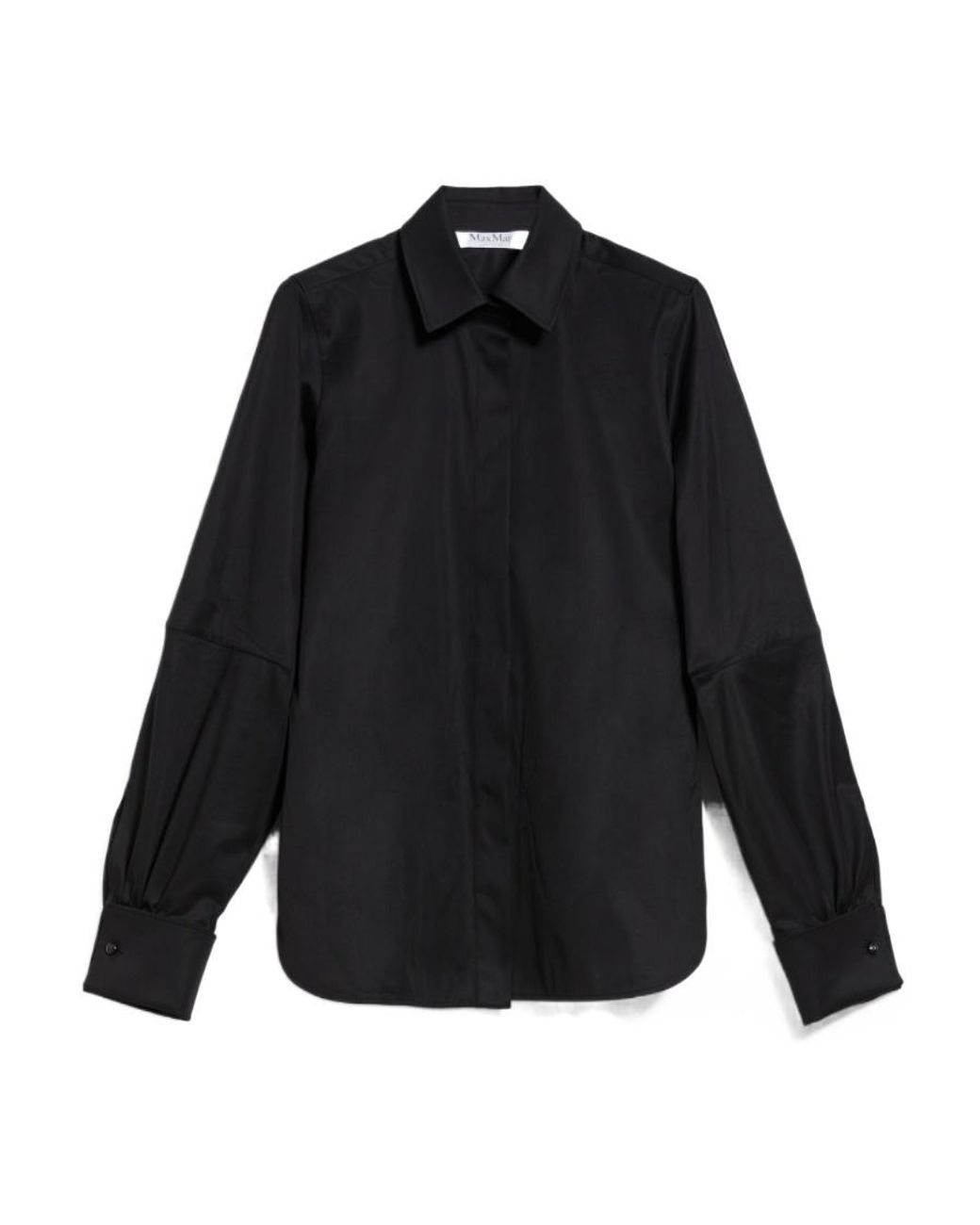 Max Mara Black Collared Long-Sleeved Shirt