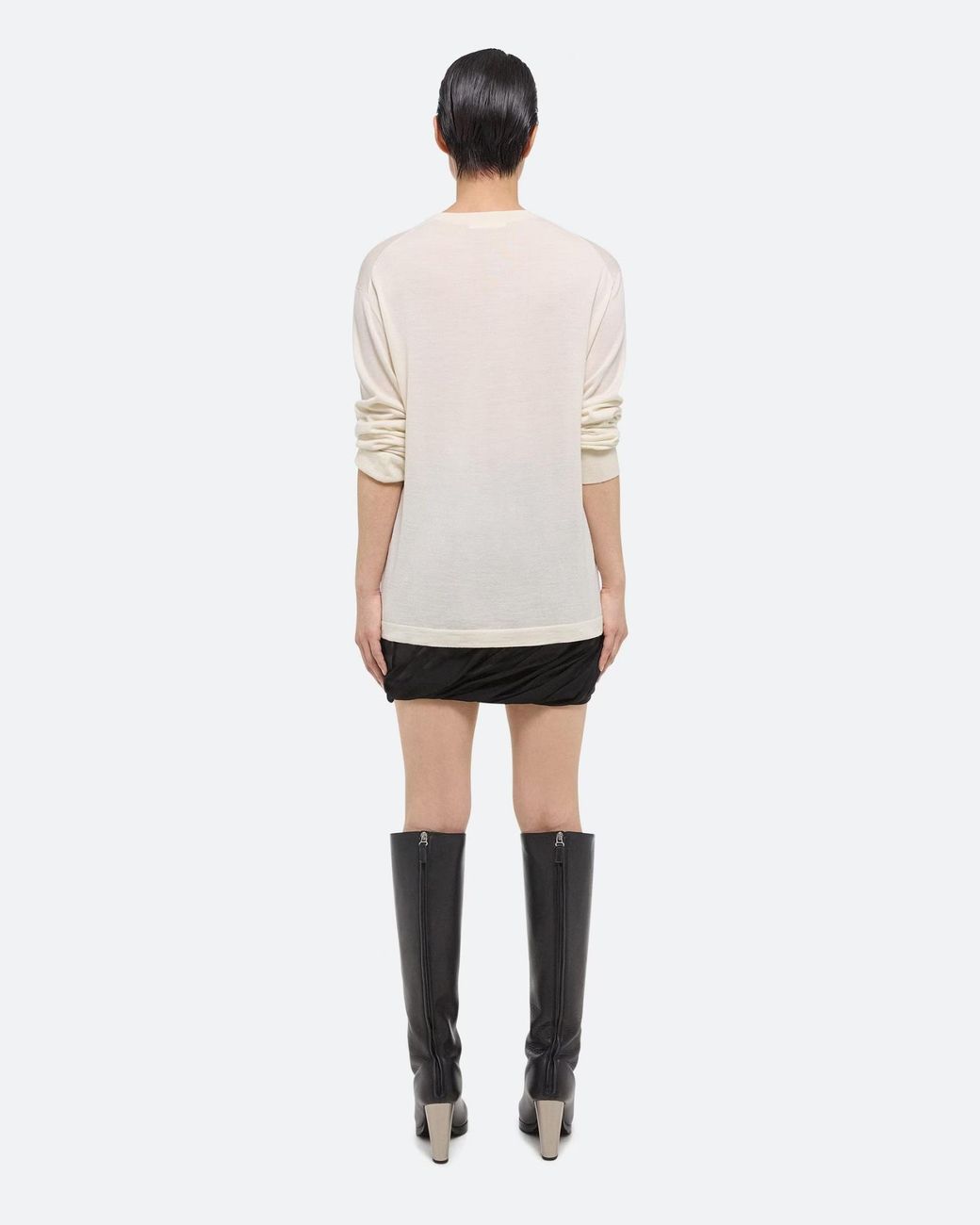 Helmut Lang Black Silk Bubble Skirt