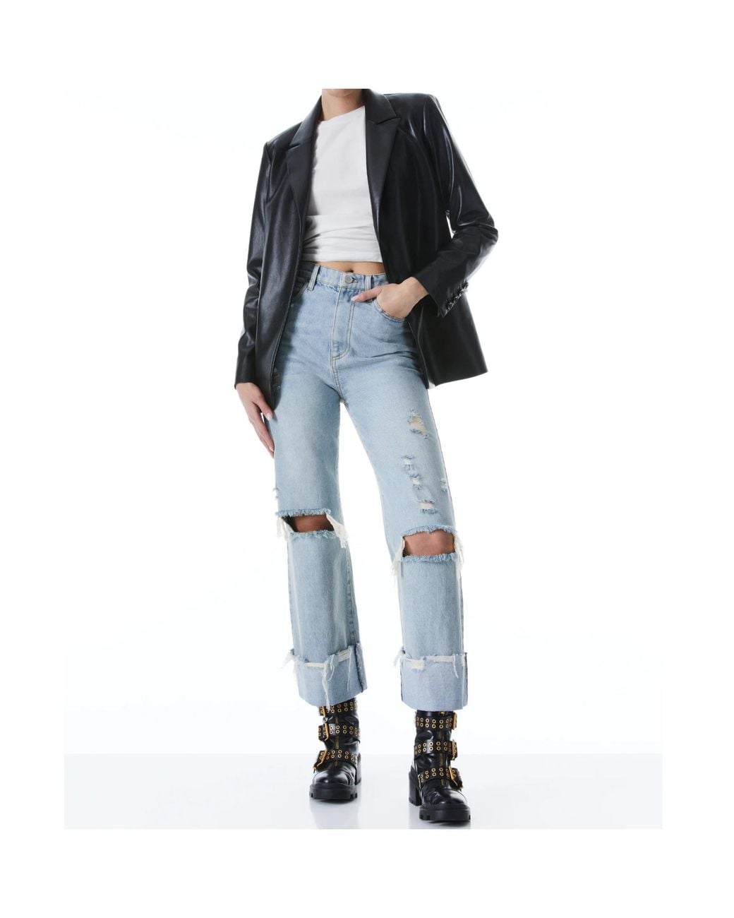 Alice + Olivia Blue Denny Blazer