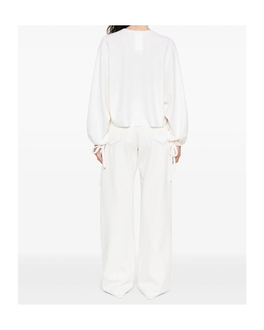 Max Mara White Wool Yarn Sweater