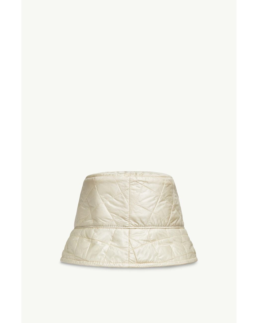 Moncler White Logo Patch Quilted Bucket Hat