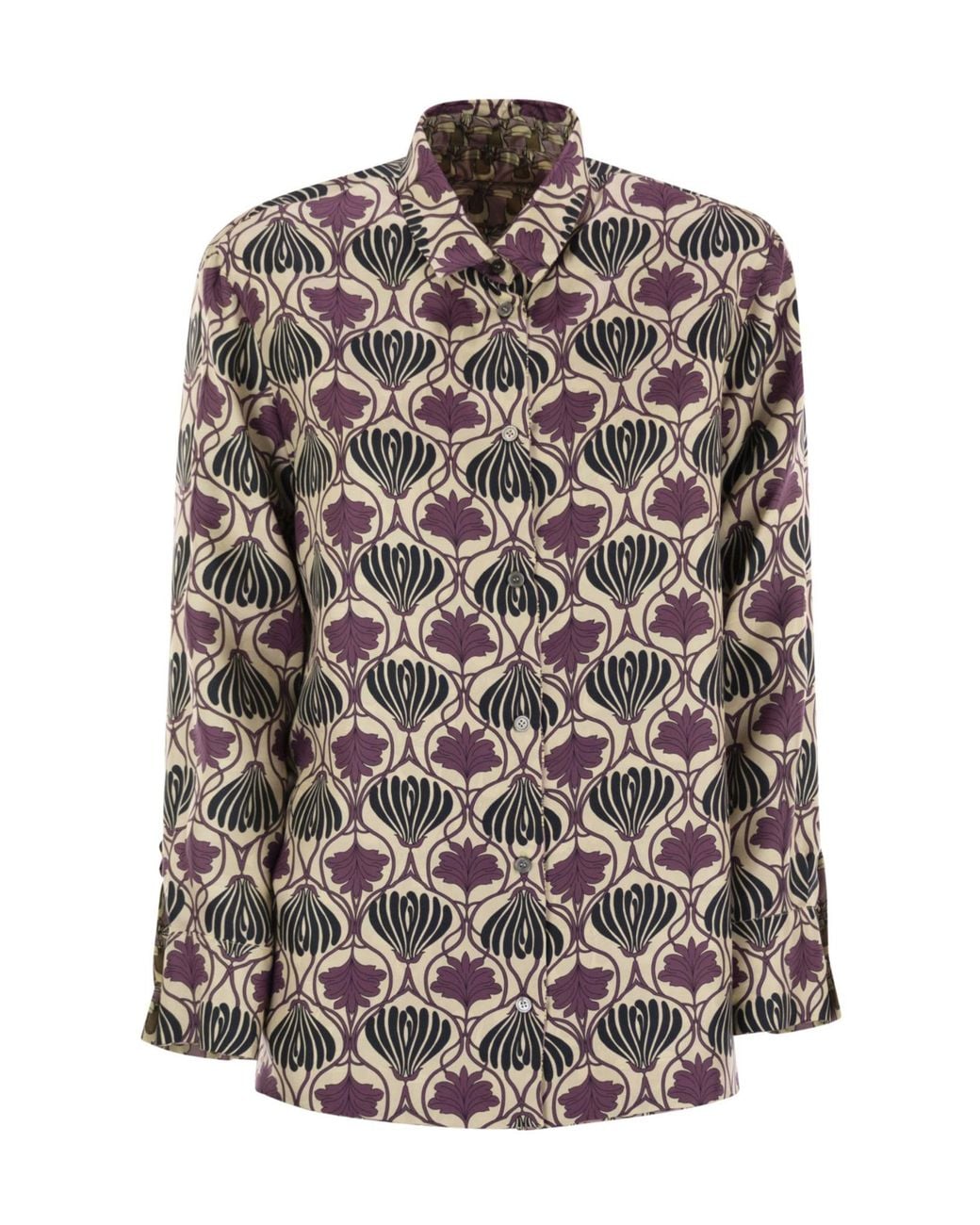Max Mara Brown 'S Times All-Over Patterned Reversible Top