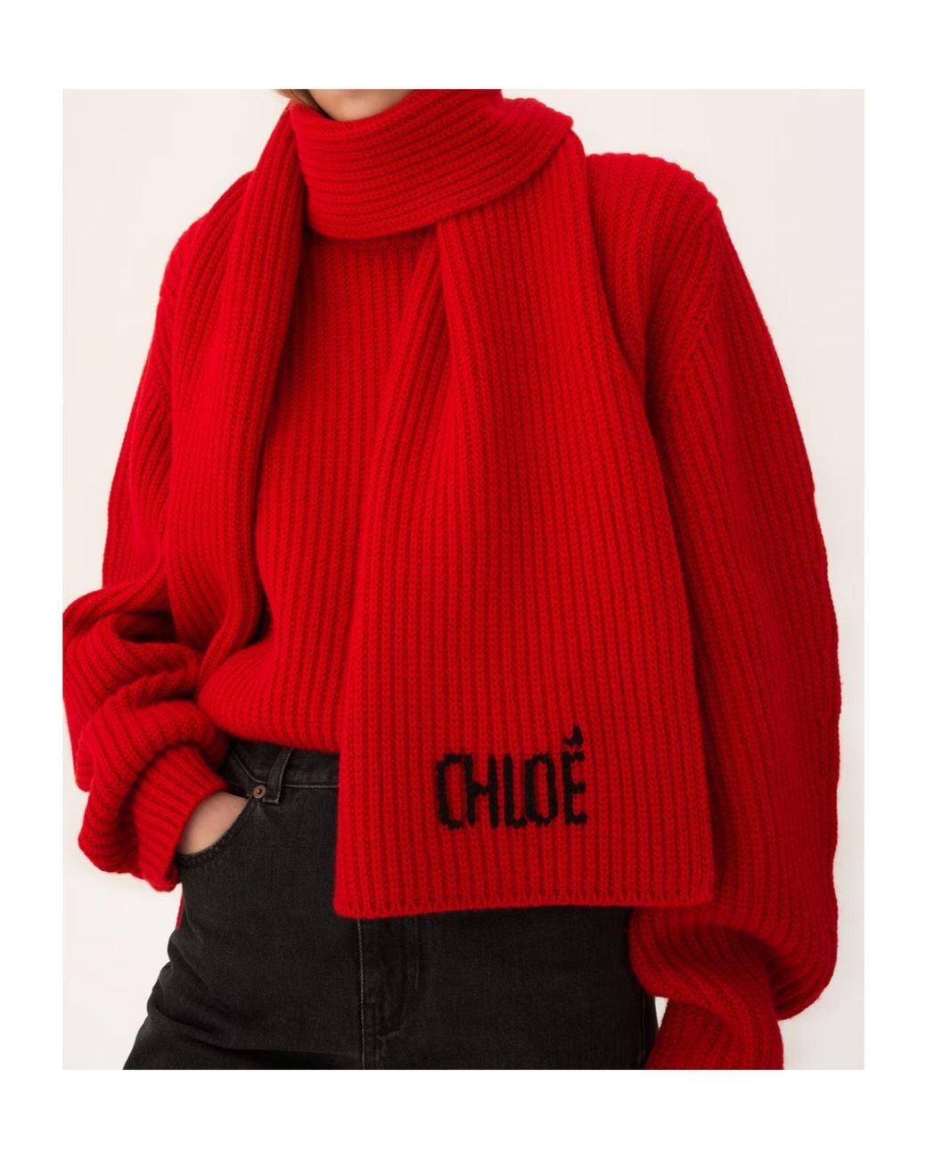 Chloé Red Joyful Scarf