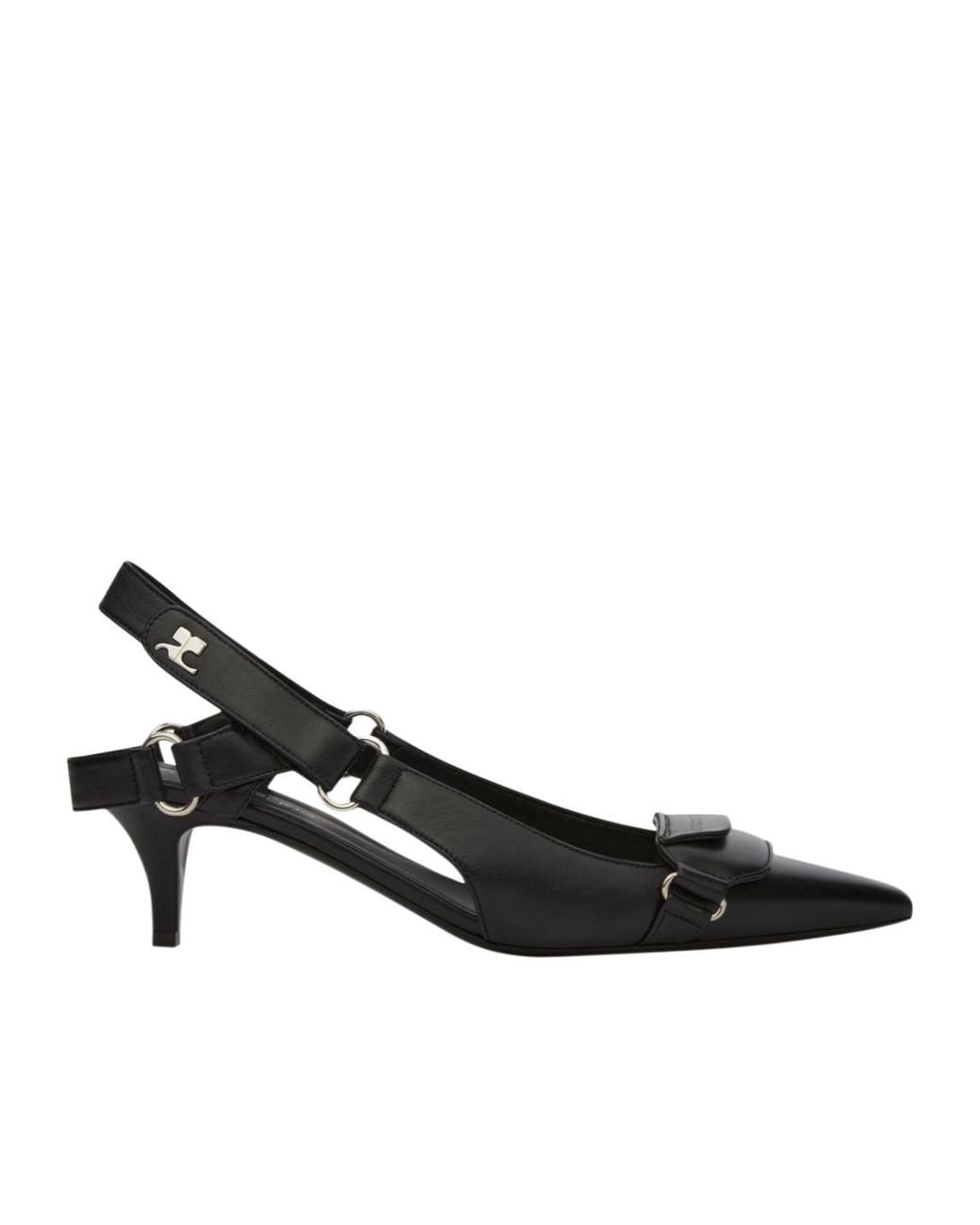 Courreges Black 50Mm Racer Slingback Pumps