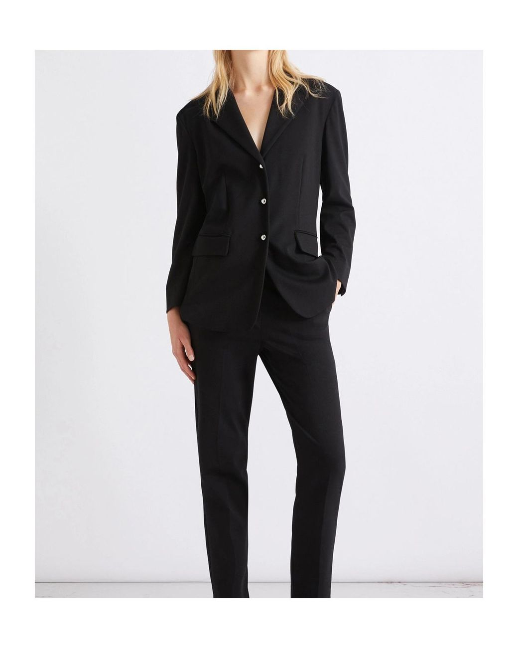 Marella Black Single-Breasted Stretch Jersey Blazer