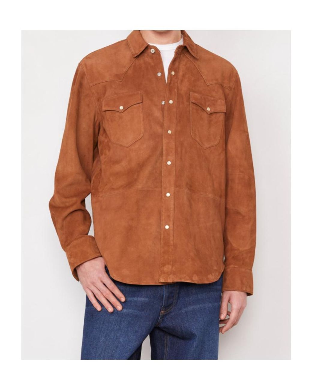 Officine Generale Orange Overshirt Marshell for men
