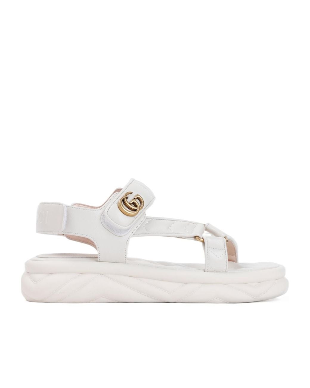 Gucci White Double G Sandals