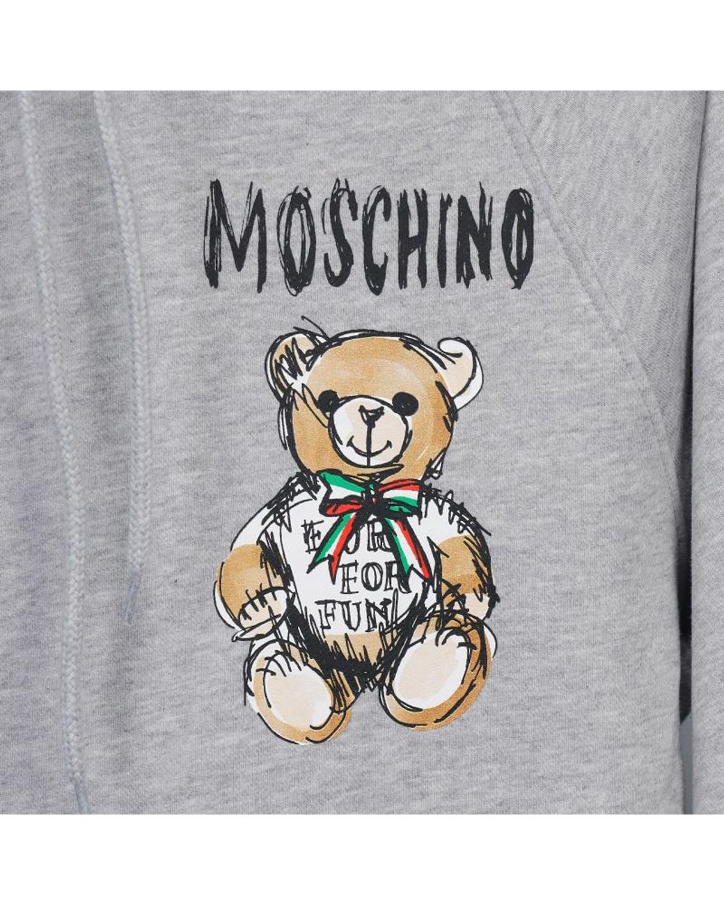 Moschino Gray Logo Logo Hooded Sweater