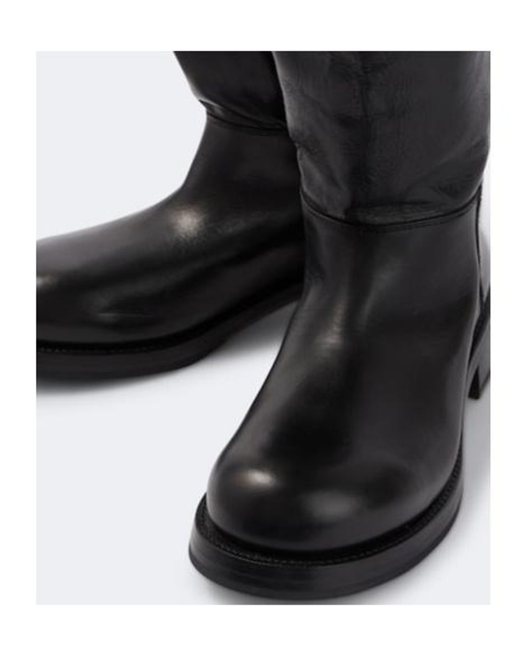 Balenciaga Black Leather Knee-High Boots for men