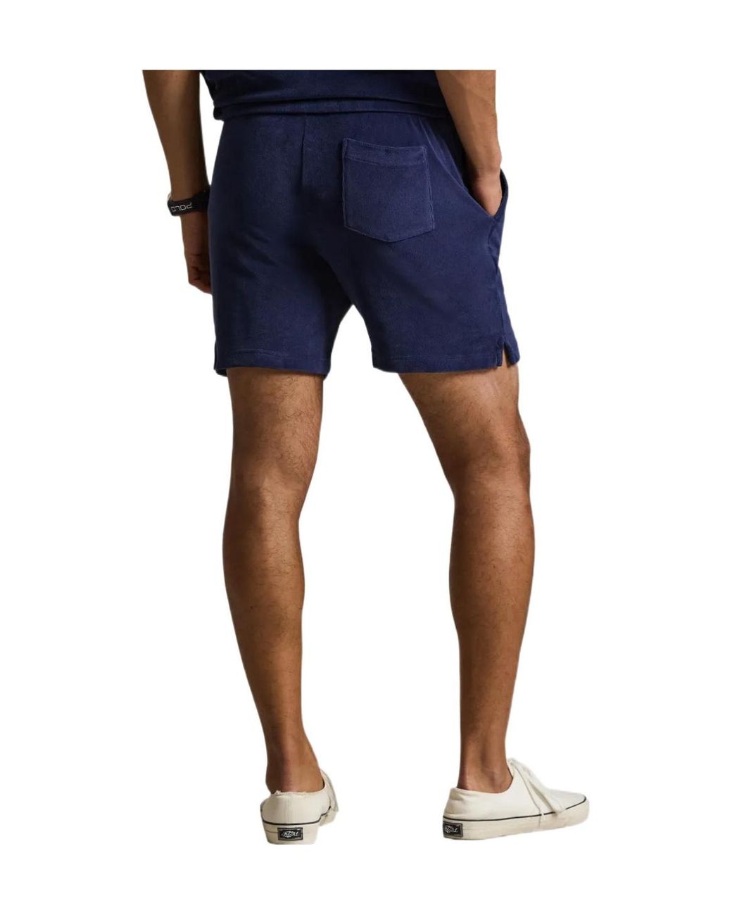 Polo Ralph Lauren Blue Drawstring Flat-Front Shorts for men