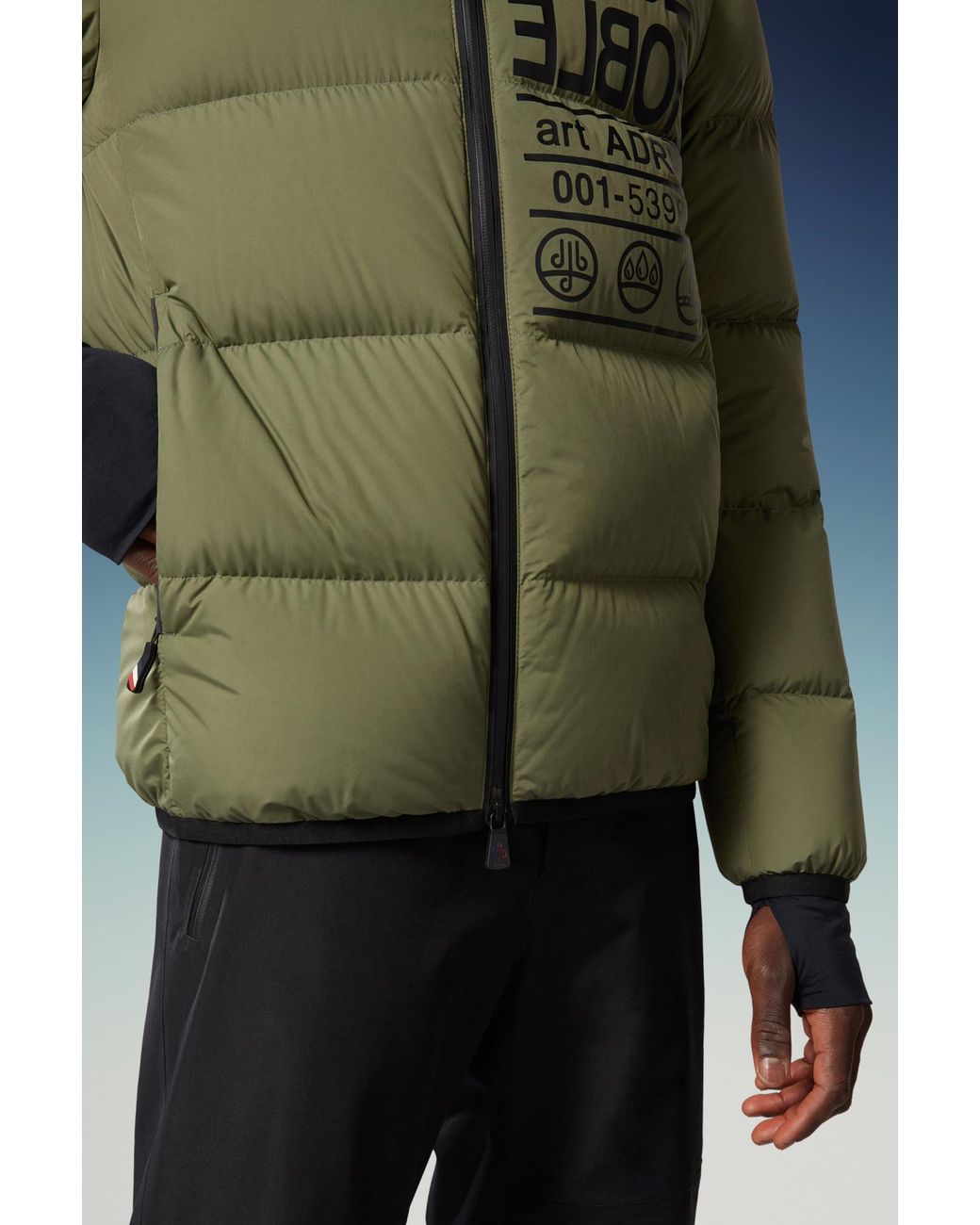 Moncler Green Grenoble Adret Logo Printed Padded Jacket for men