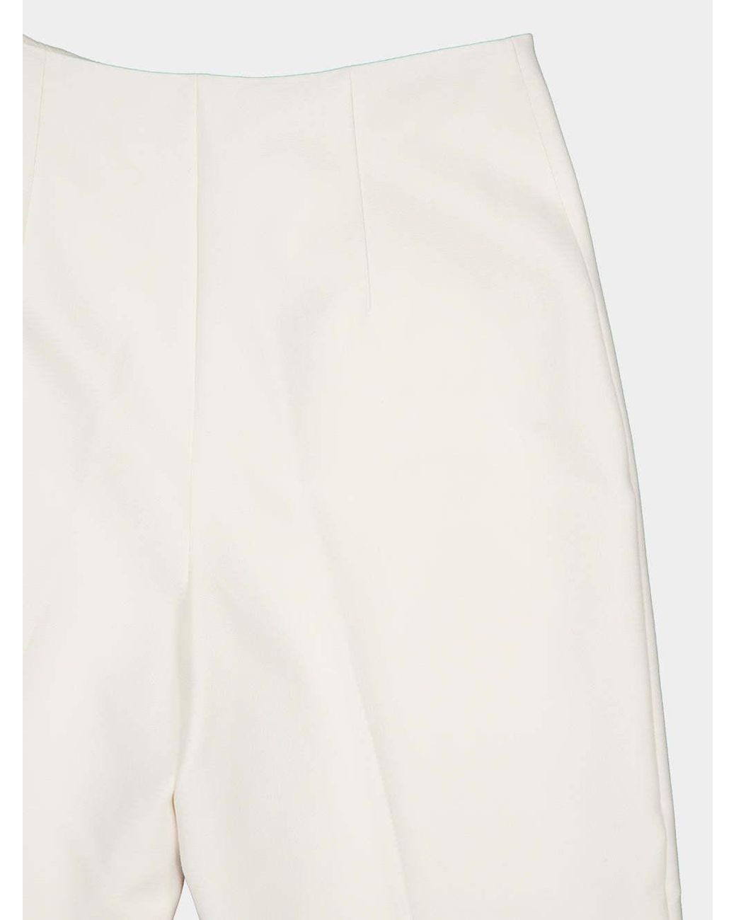 Roland Mouret White Cream Wide Fit Stretch Crepe Trousers