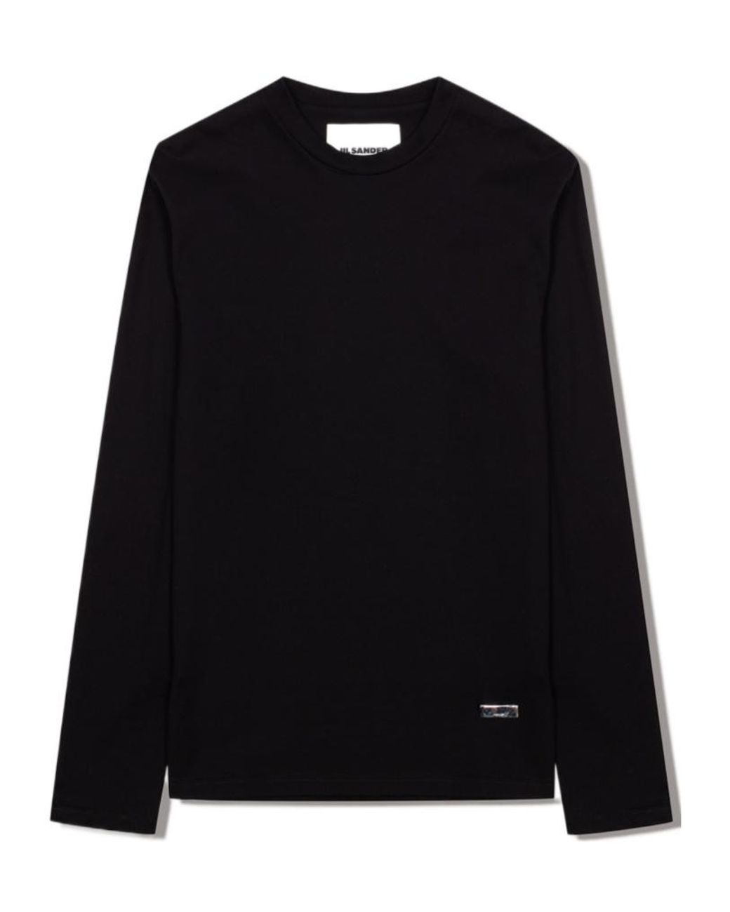 Jil Sander Black Logo Plaque Long-Sleeved T-Shirt
