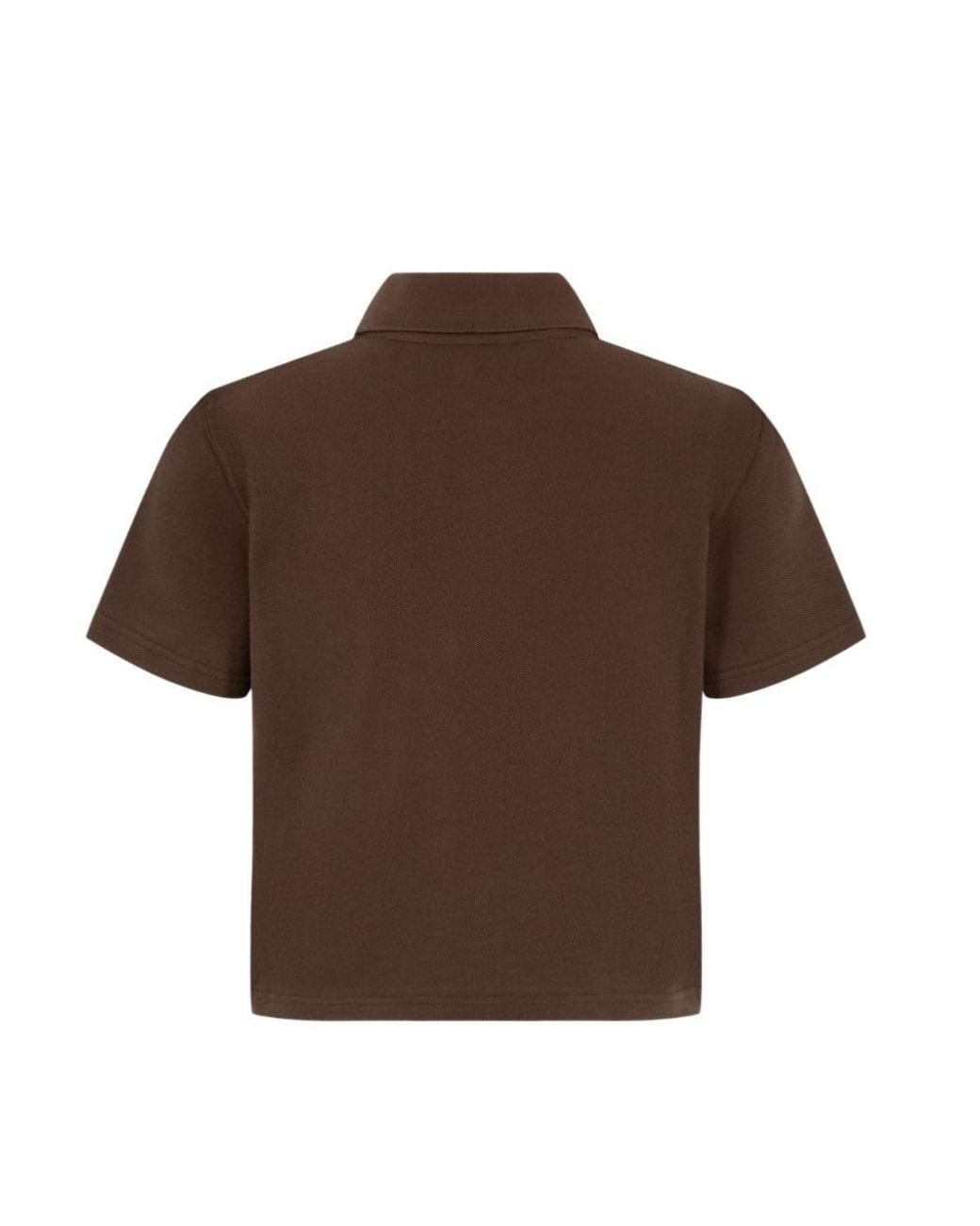 Saint Laurent Brown Oversized Logo-Embroidered Polo Shirt