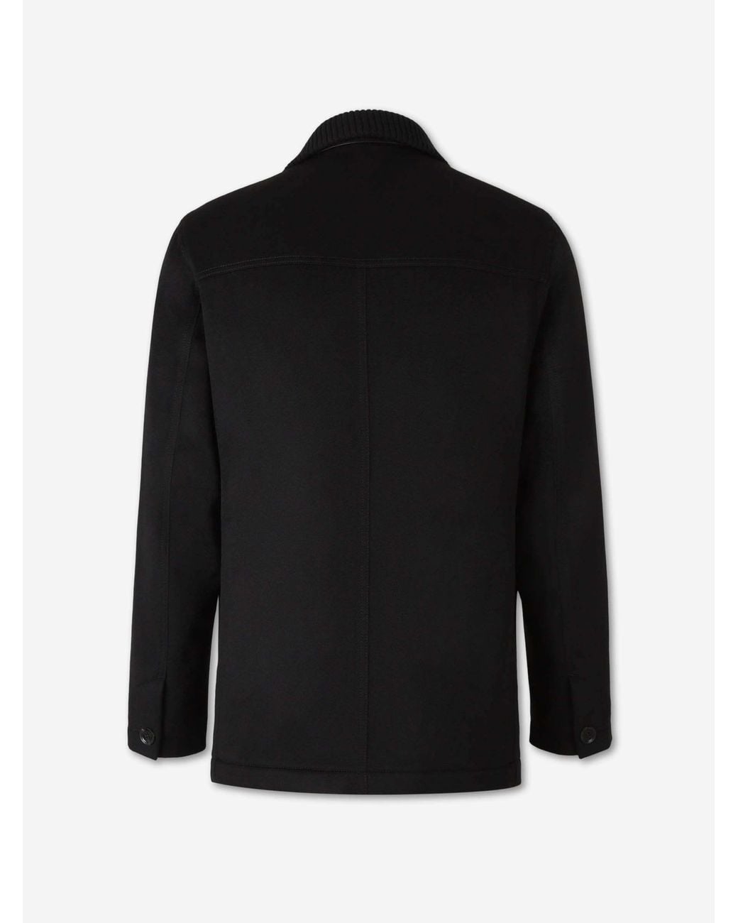 Brioni Black Short Cashmere-Wool Coat for men