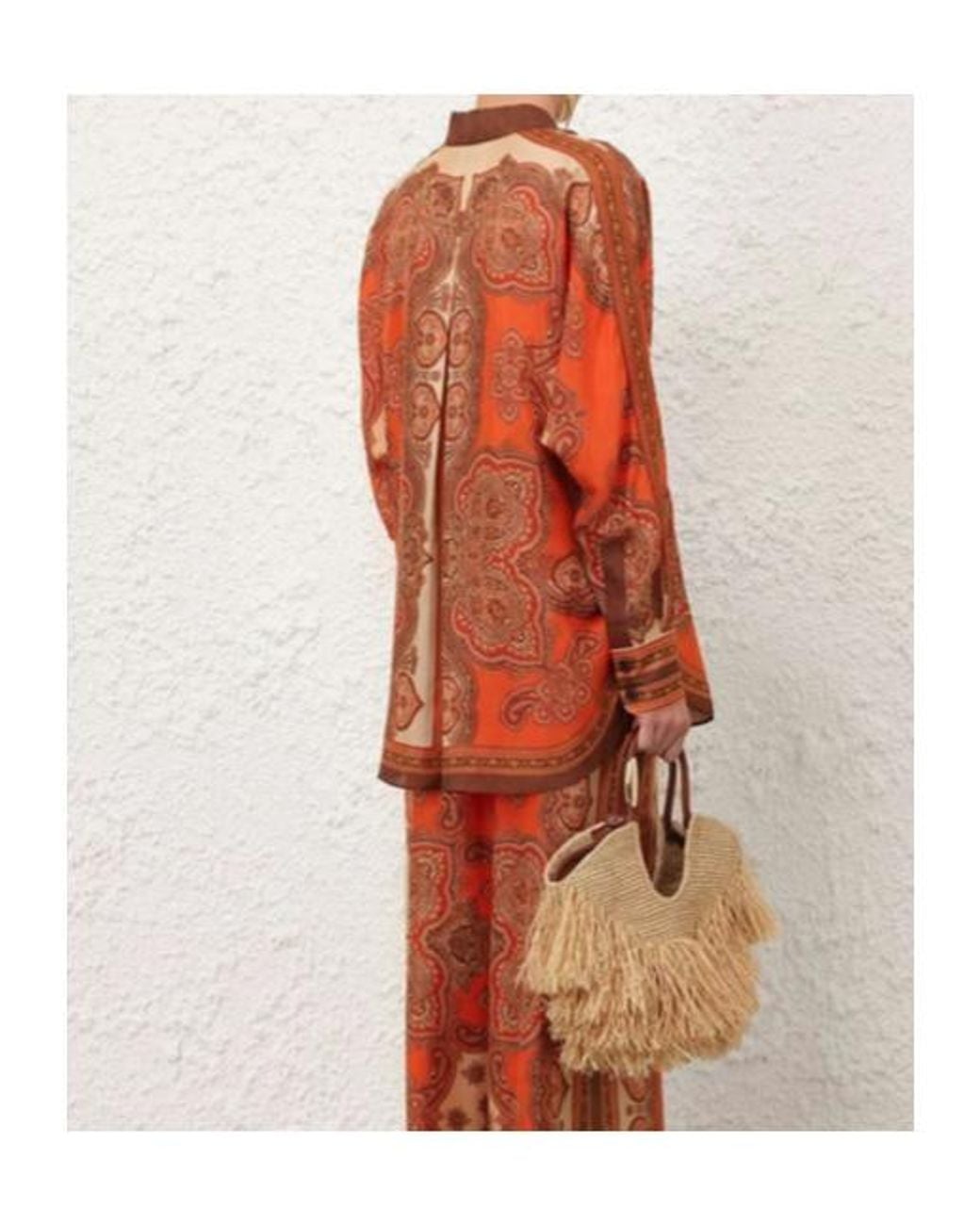 Zimmermann Orange Mahon Paisley Shirt