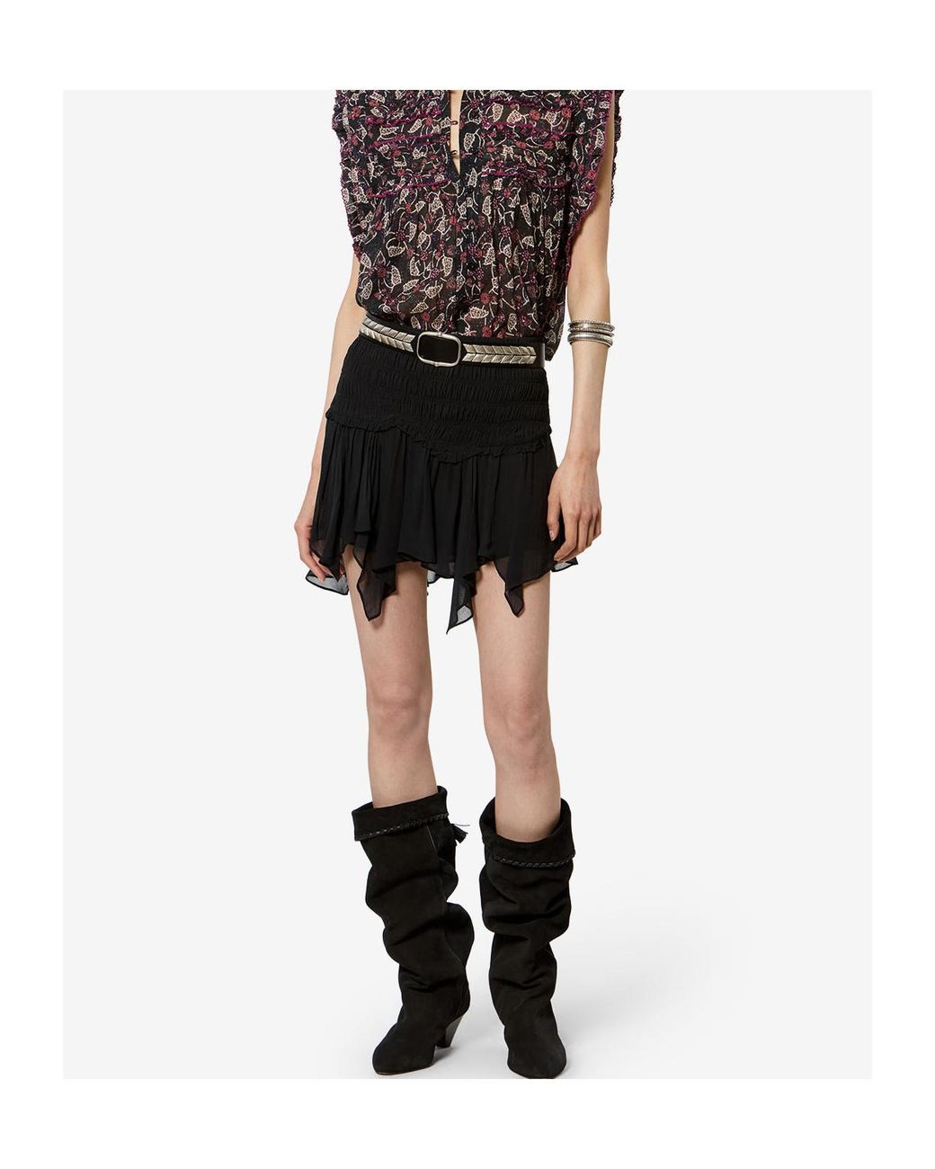 Isabel Marant Black Isabel Marant Étoile Fiala Ruffled Skirt