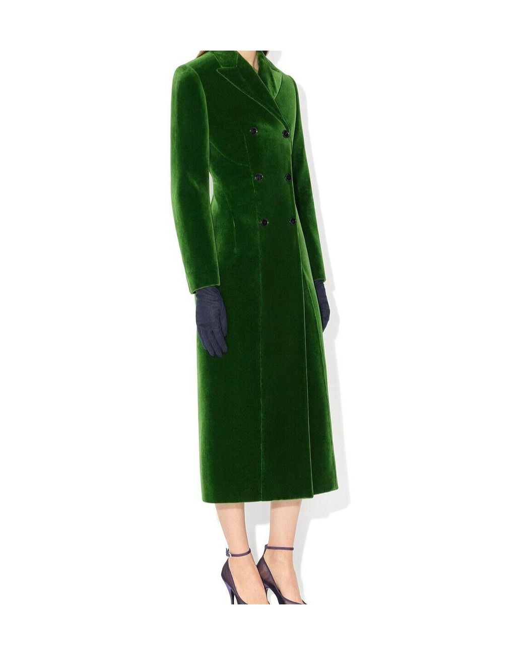 Alaïa Green Velvet Tailored Coat
