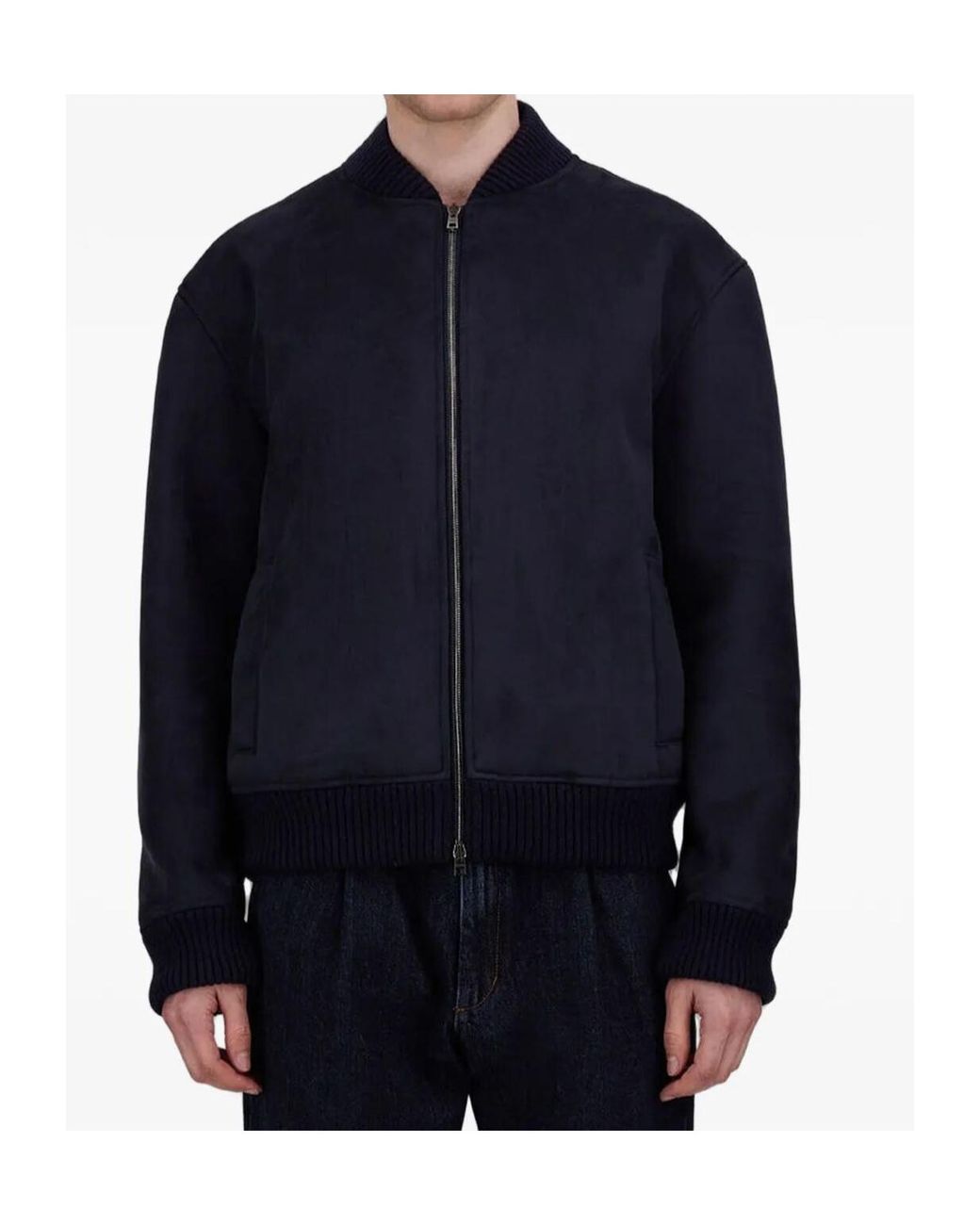 Herno Blue Long-Sleeve Zip-Up Jacket for men